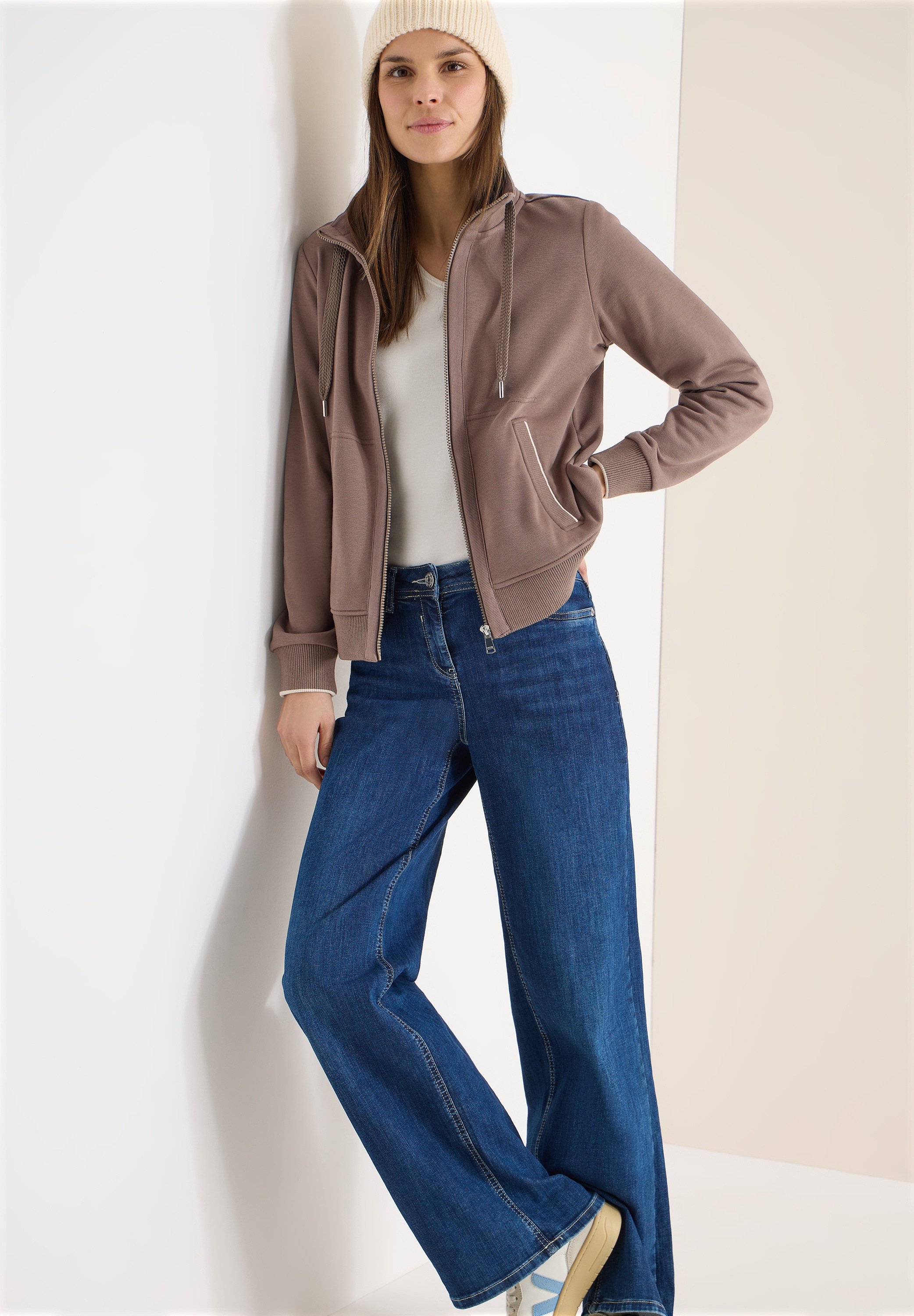 Cecil Sweatjacke mit Stehkragen und Reißverschluss