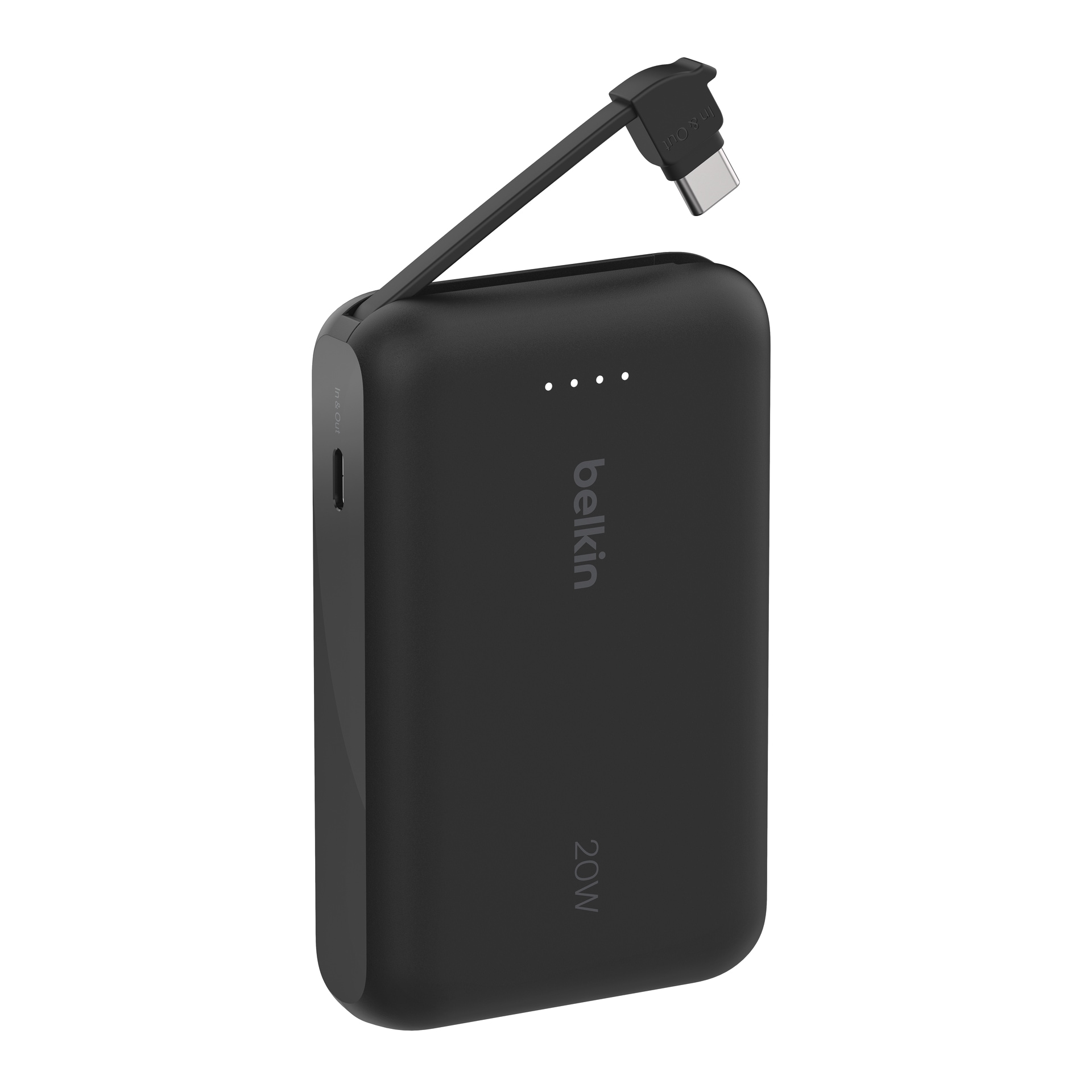 Belkin Powerbank »BoostCharge Power Bank 10K mit integrierten Kabeln«, Belkin BOOST CHARGE Power Delivery Powerbank 10.000mAh, white