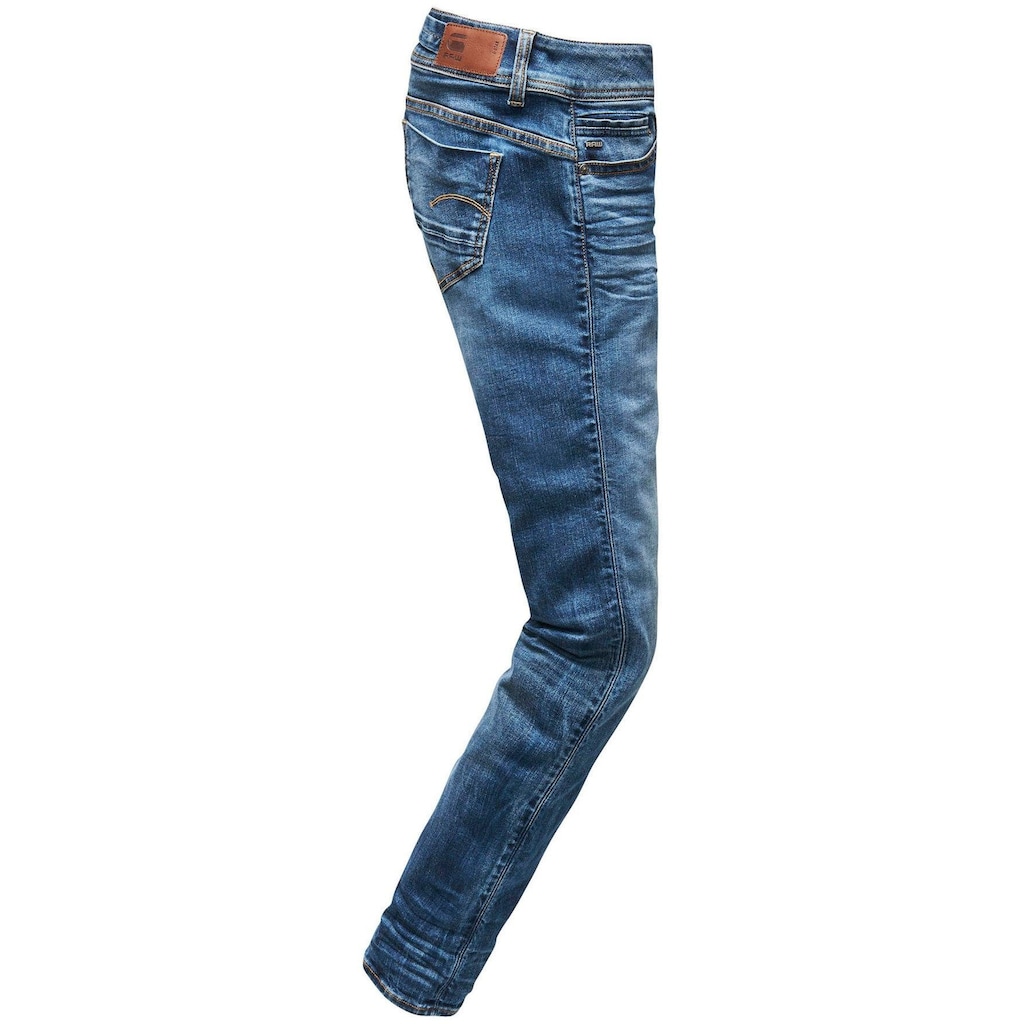 G-Star RAW Slim-fit-Jeans »Midge Mid Straight Wmn«, mit Used-Effekten