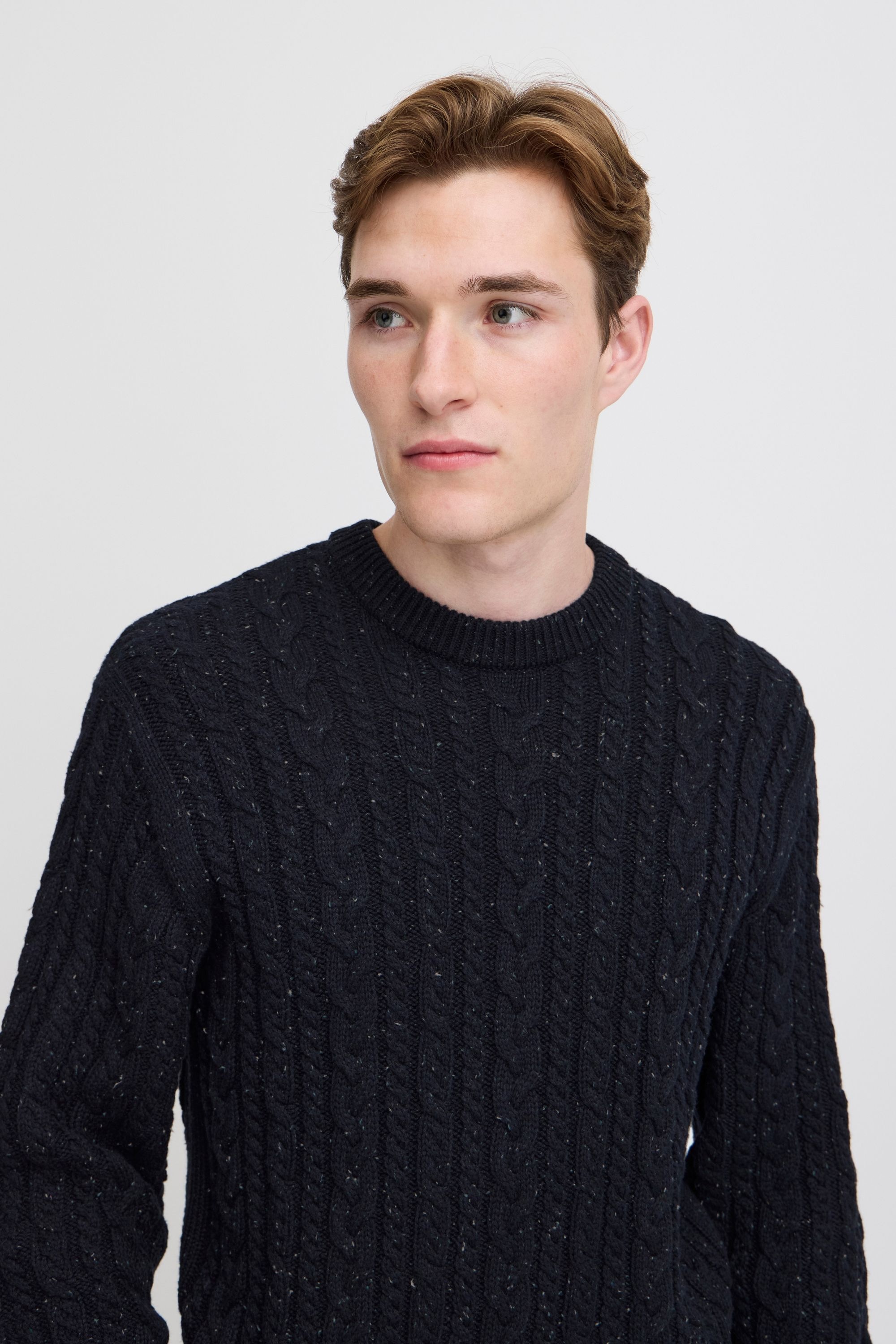Casual Friday Strickfleece-Pullover »Strickpullover CFKARL cable crew neck knit with neps«
