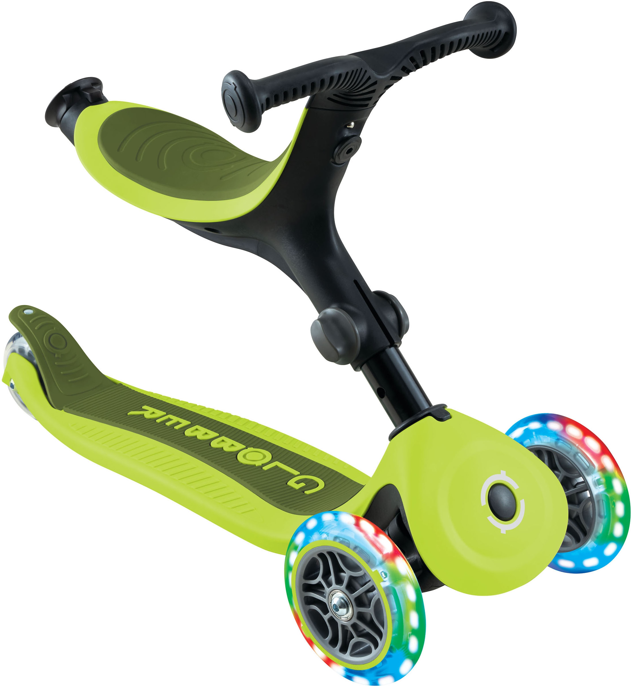 Globber Tretroller »GO-UP ACTIVE LIGHTS mit Leuchtrollen« Dreirad, Laufrad und Scooter