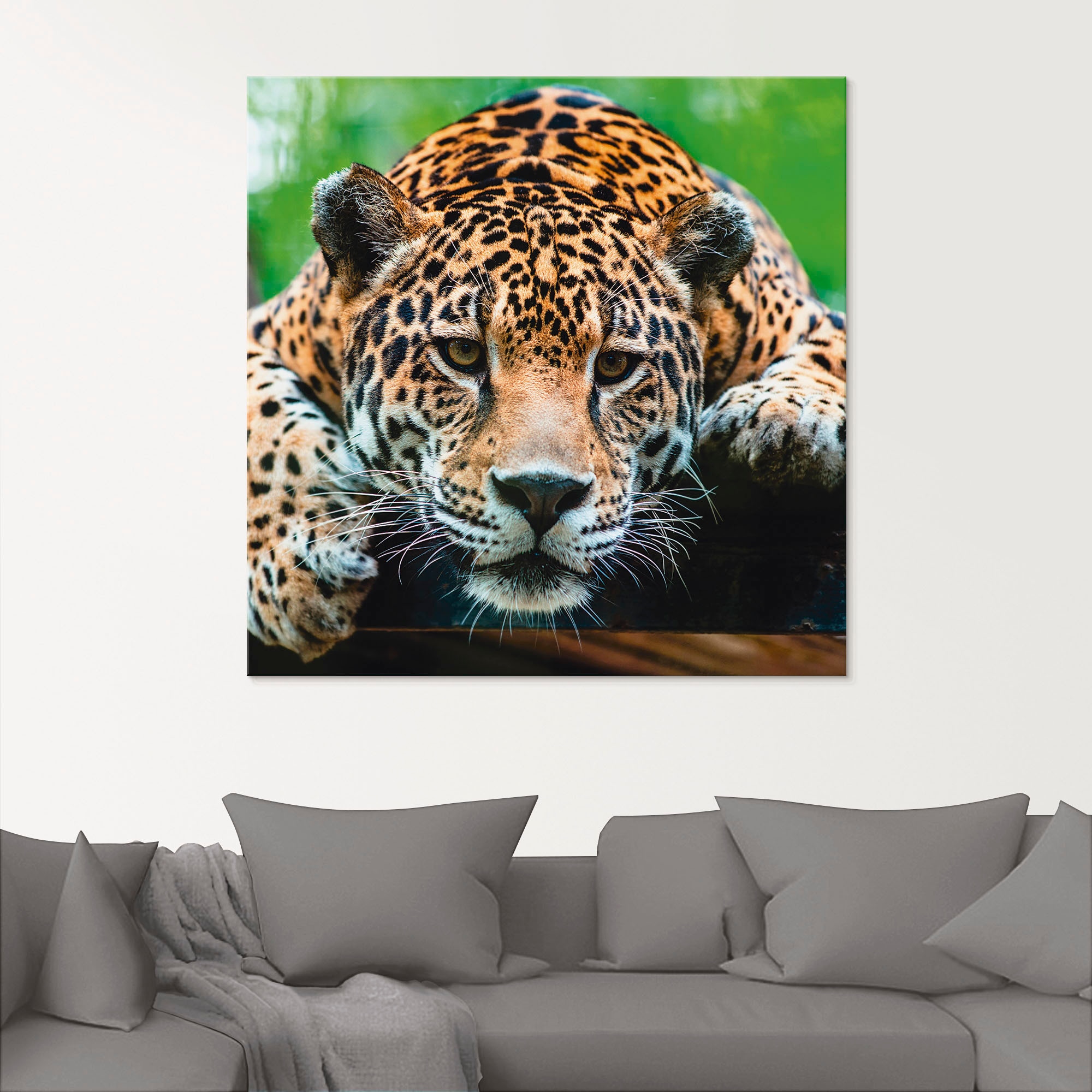 Glasbild »Südamerikanischer Jaguar«, Wildtiere, (1 St.)