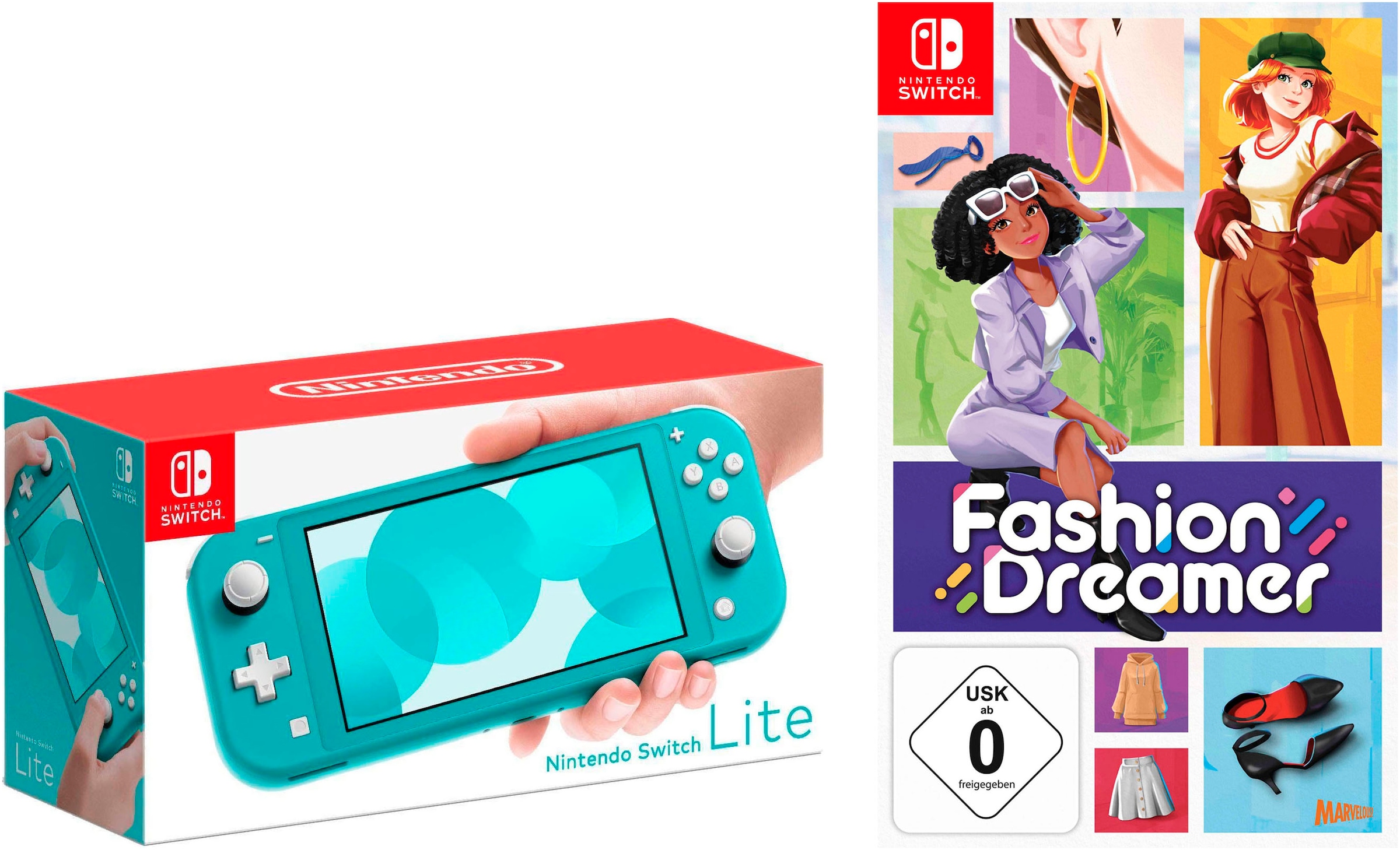 Nintendo Switch Spielekonsole »Lite + kostenloses Spiel "Fashion Dreamer"«