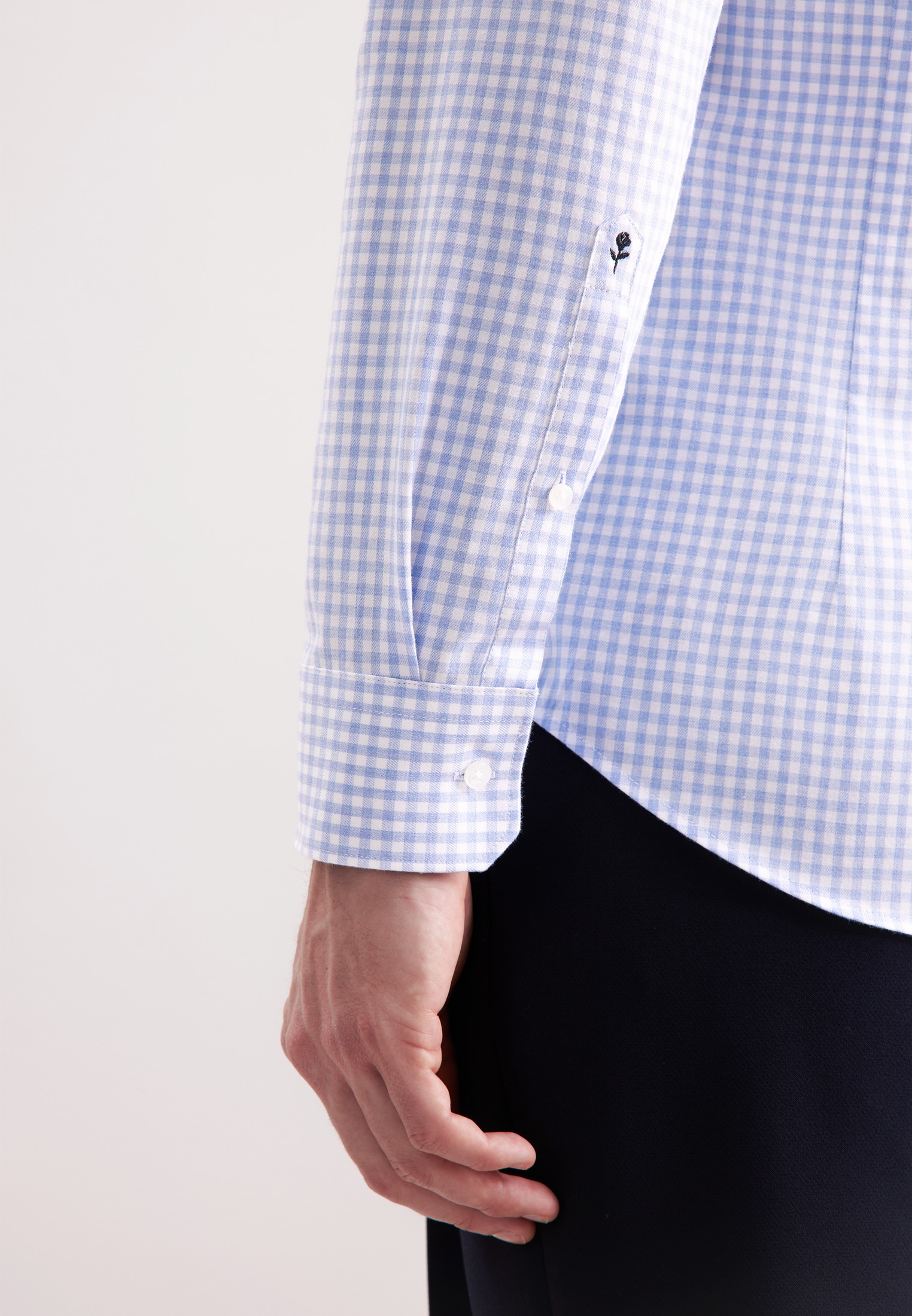 seidensticker Flanellhemd »Schwarze Rose« Slim 1/1 Kentkragen Karo