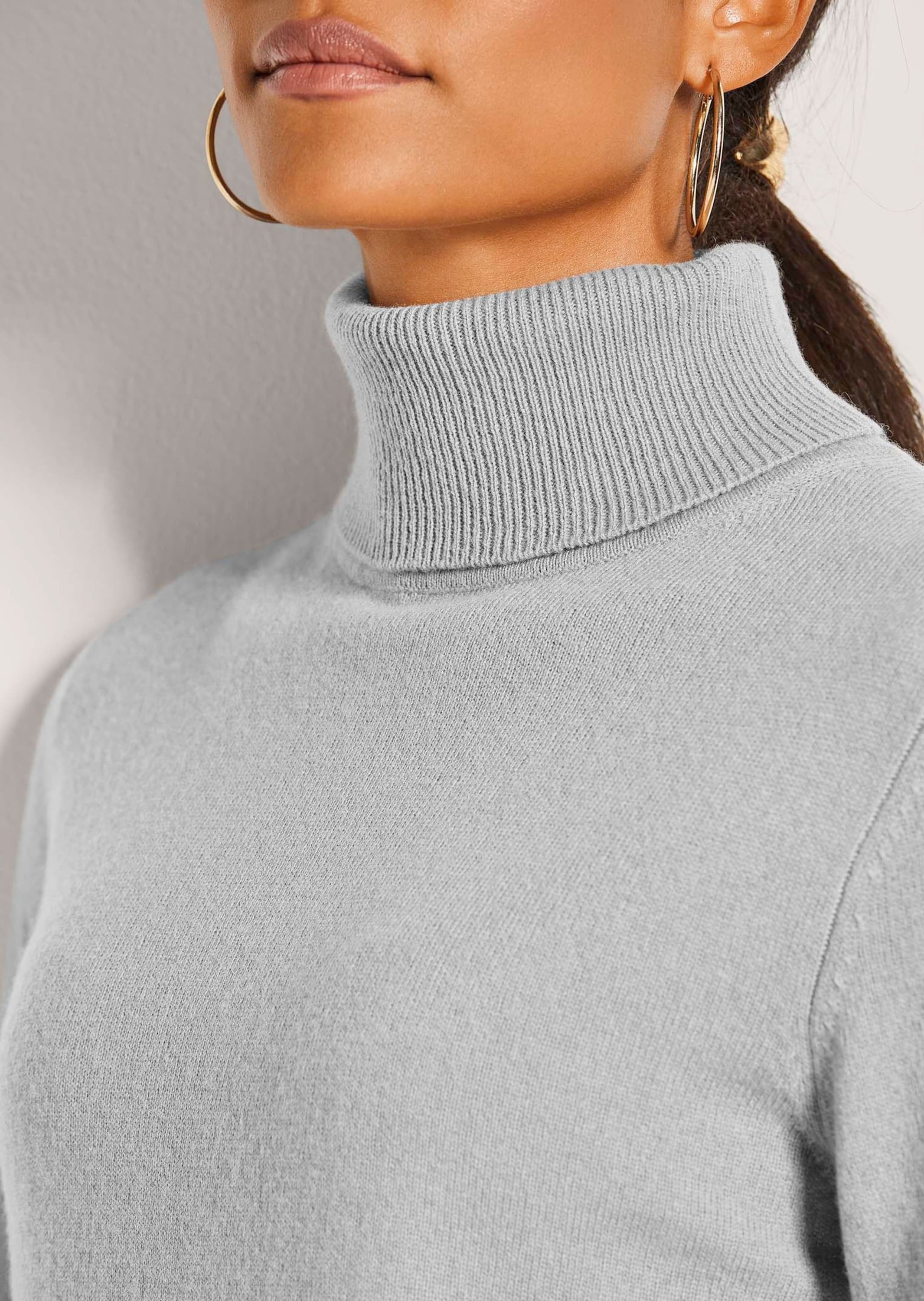 MADELEINE Longpullover »Kaschmirpullover Zeitloser Strickpullover mit geripptem Rollkragen«