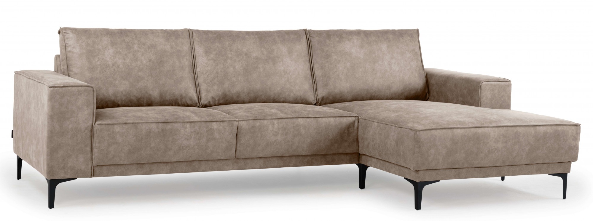 Places of Style Ecksofa »Polsterecke Oland, Struktur, Flachgewebe, Luxus-Microfaser, Boucle«, L-Form, 280 cm, Wellenunterfederung, Skandi-Design, Metallfüße