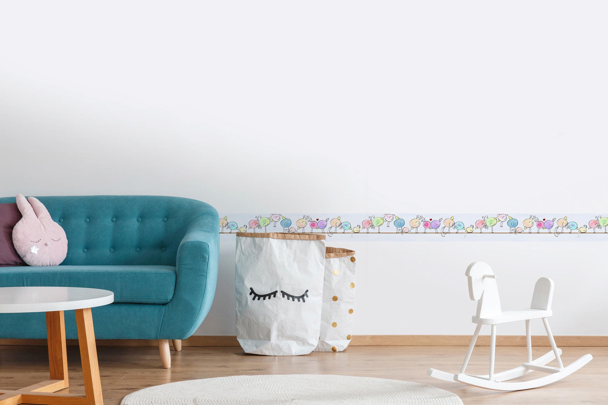 A.S. Création Bordüre »Funny Birds« Motiv | abstrakt | naturalistisch glatt Kindertapete Tapete für Baby- und Kinder Borte Design Kinderzimmer