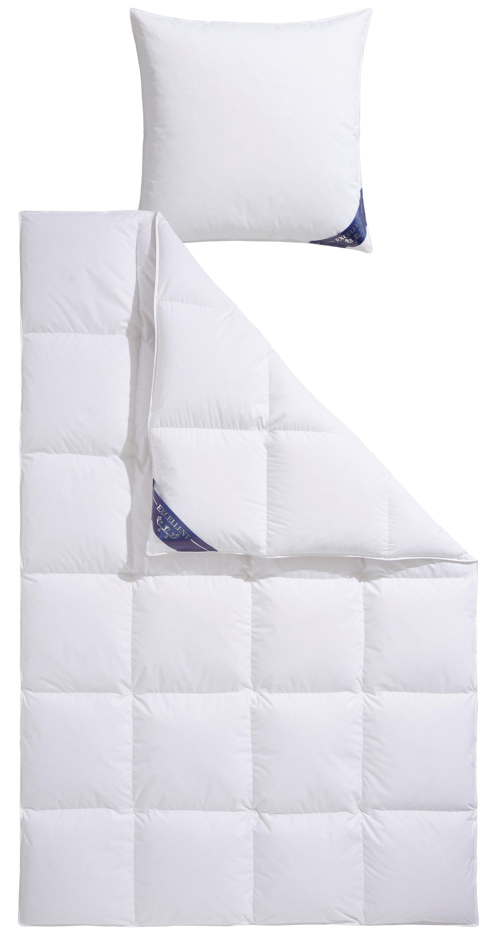 Bettdecken-Set Bettdecke Kopfkissen, mit bei 3-Kammer-Kopfkissen + cm Excellent 135x200 Daunenbettdecke 155x220 »Davos«, online OTTO und