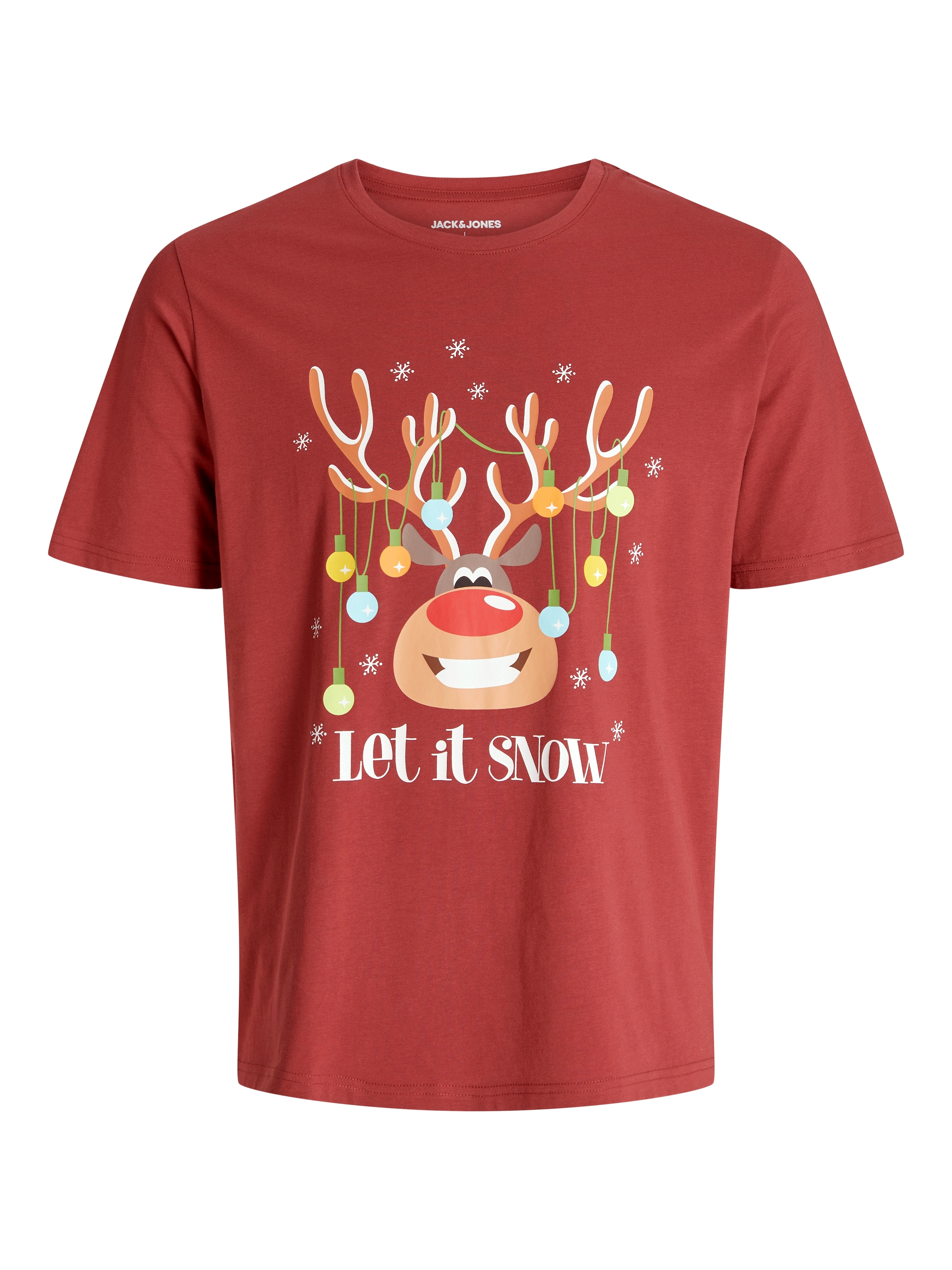 Jack & Jones Rundhalsshirt »JJCHRISTMAS TEE SS CREW NECK XMAS« mit weihnachtlichem Druck
