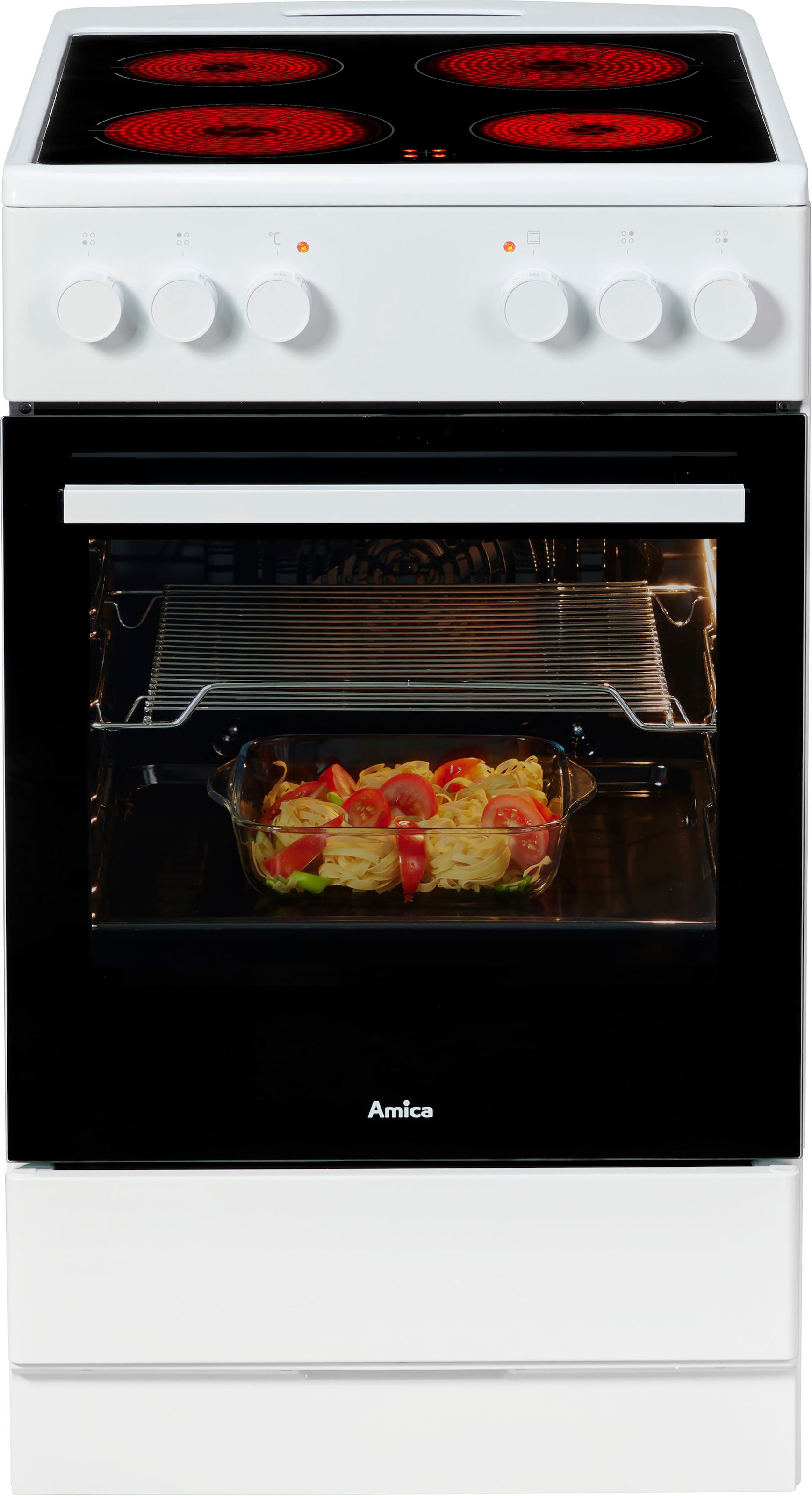 Amica Elektro-Standherd »SHC 903 031 W«, mit Teleskopauszug nachrüstbar, Steam Clean