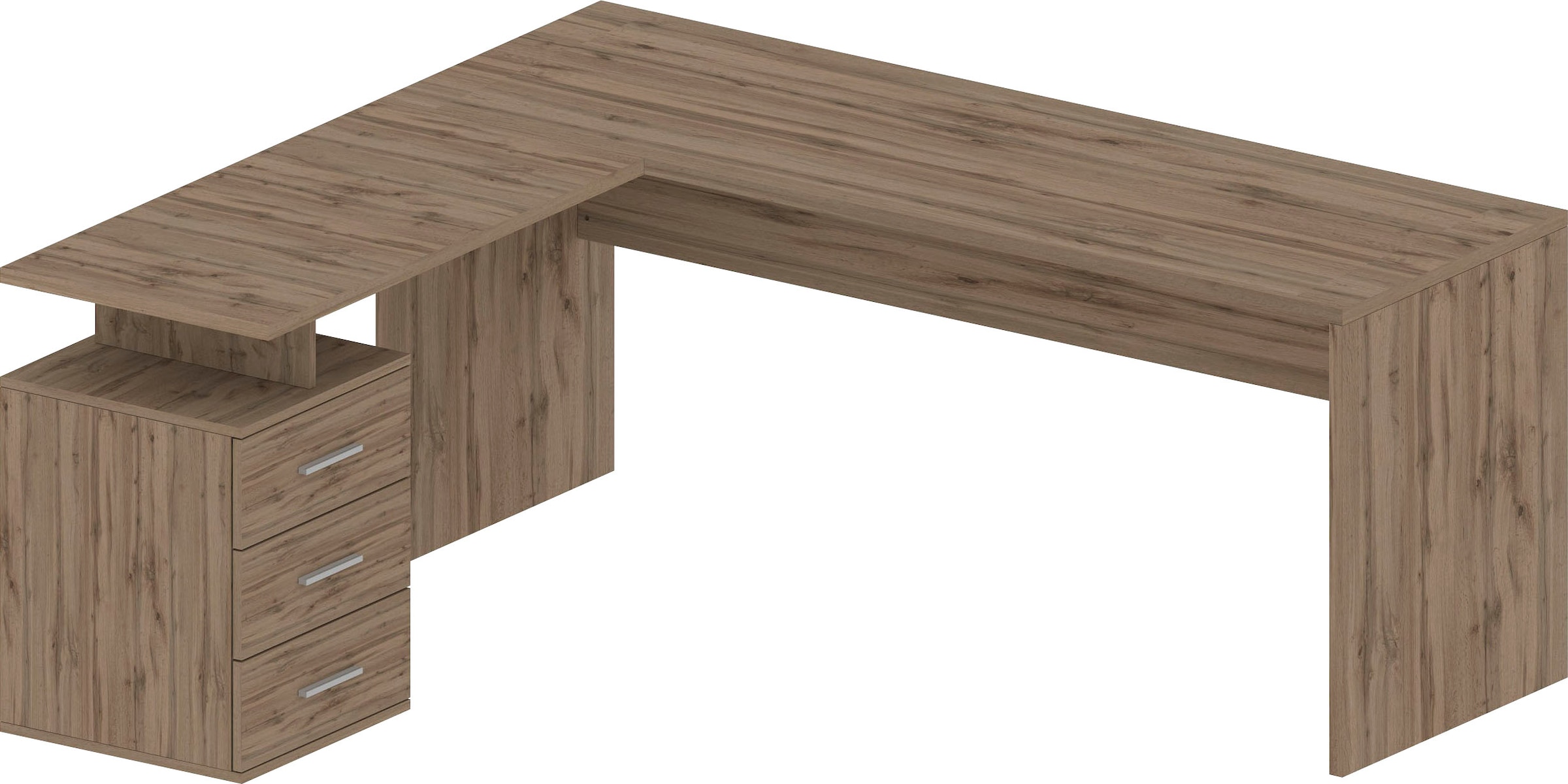 INOSIGN Eckschreibtisch »New Selina«, Schreibtisch, Schubkästen, mit oder ohne Monitoraufsatz, B 180/160 cm
