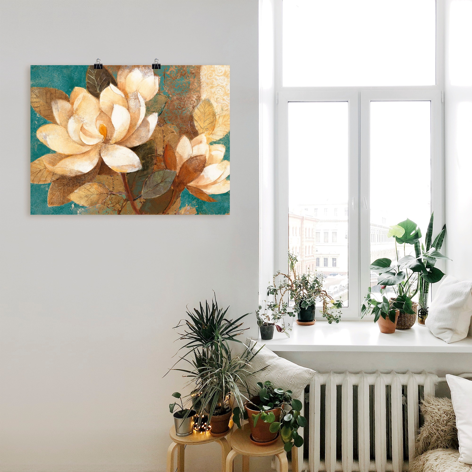 Artland Wandbild »Türkise Magnolien«, Blumen, (1 St.), als Poster, Wandaufkleber in verschied. Größen