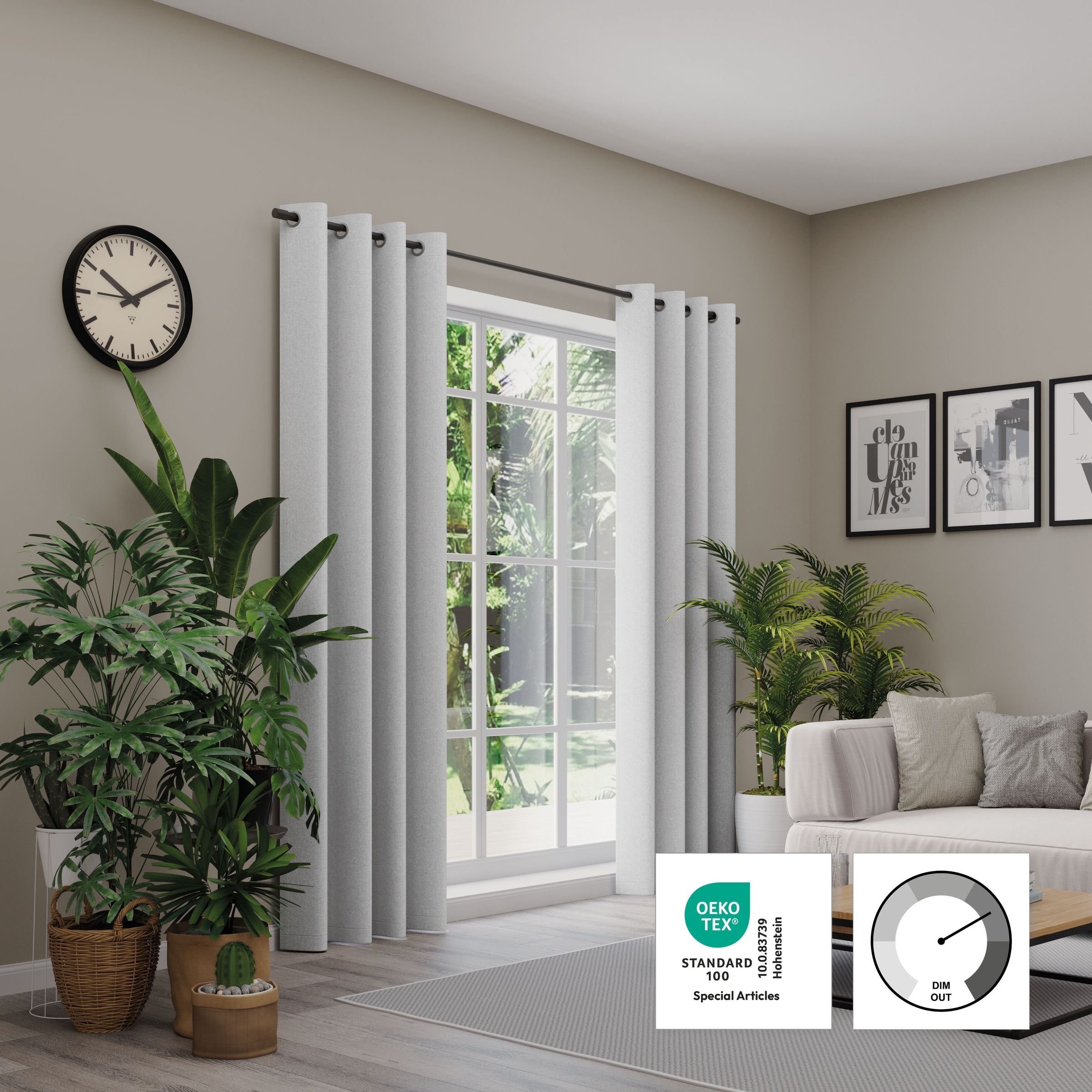 Neutex for you! Vorhang nach Maß »ARUBA« Ösen 1 Stk. tlg. Uni Dimout, hochwertige Webstruktur