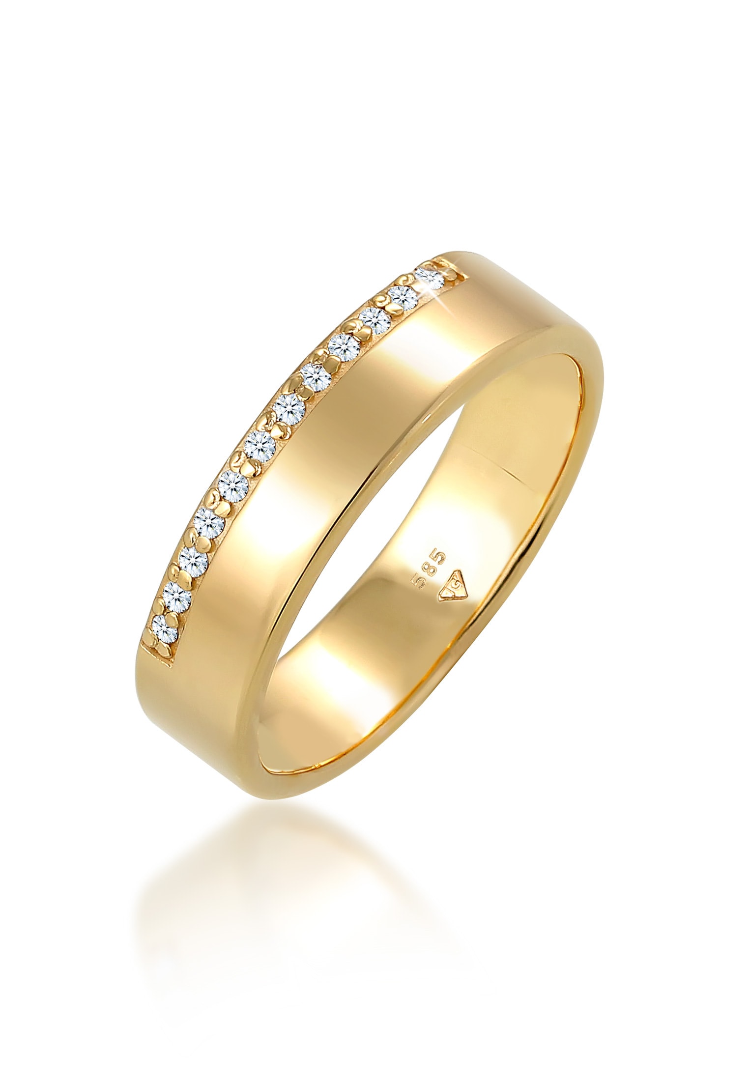 Elli DIAMONDS Trauring »Ring Verlobungsring Diamant Weiß Brillantschliff (0.12ct) 585 Gelbgold«