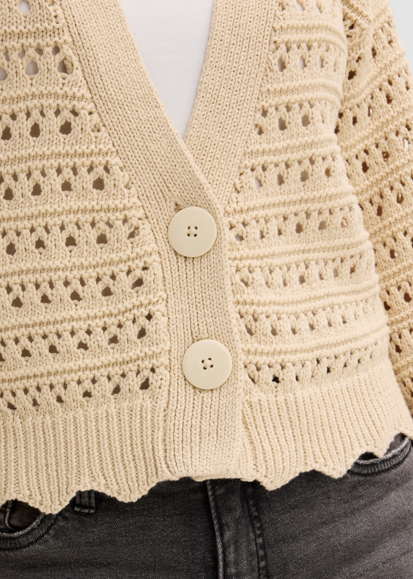 bonprix Ajourstrickjacke Oversize-Passform, mit Lochstrickmuster, im Casual Stil