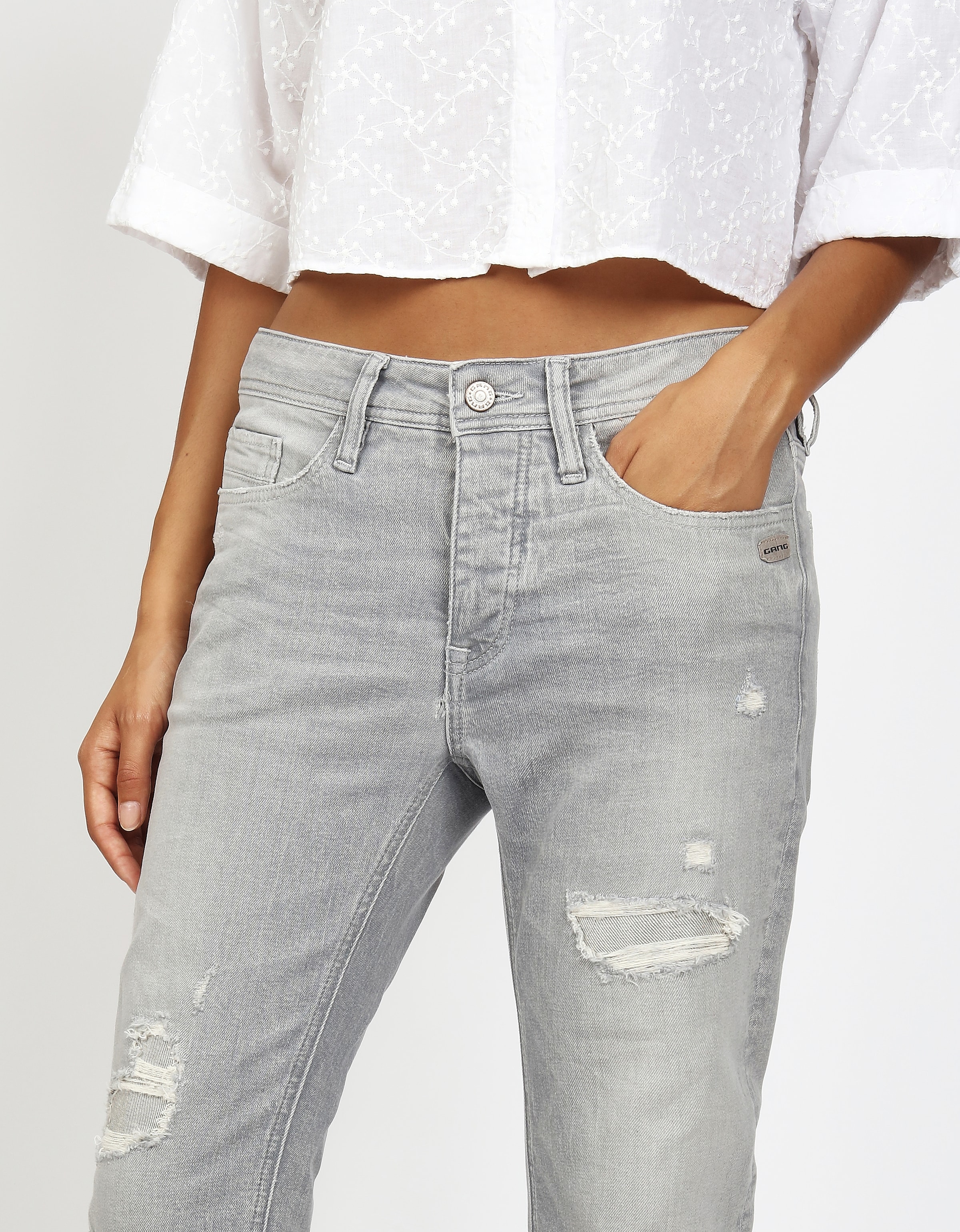 GANG Boyfriend-Jeans »94NICA CROPPED« mit geraden und verkürzten Beinverlauf