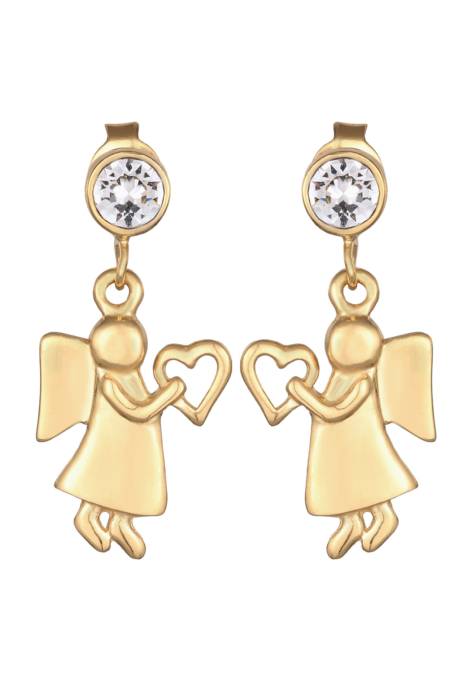 Elli Paar Ohrstecker »Ohrringe Elli Ohrringe Engel Herz Talisman Kristalle 925 Silber«