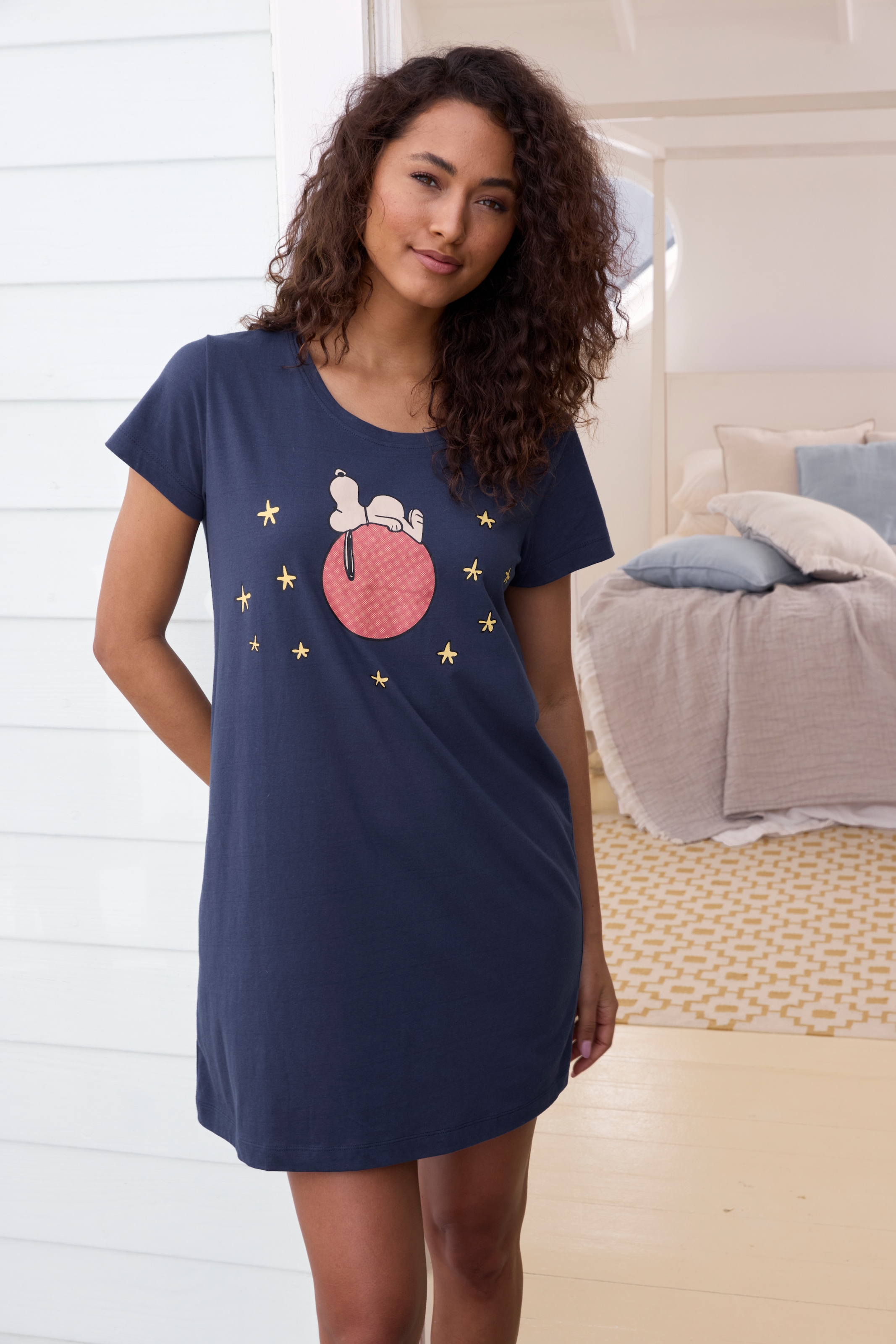 Peanuts Damen Nachthemd mit Snoopy-Druck, Größe 36/38