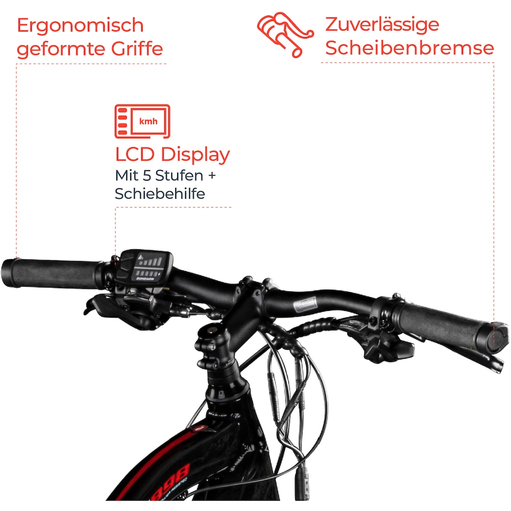 Zündapp E-Bike »Z898«, 24 Gang, Heckmotor 250 W