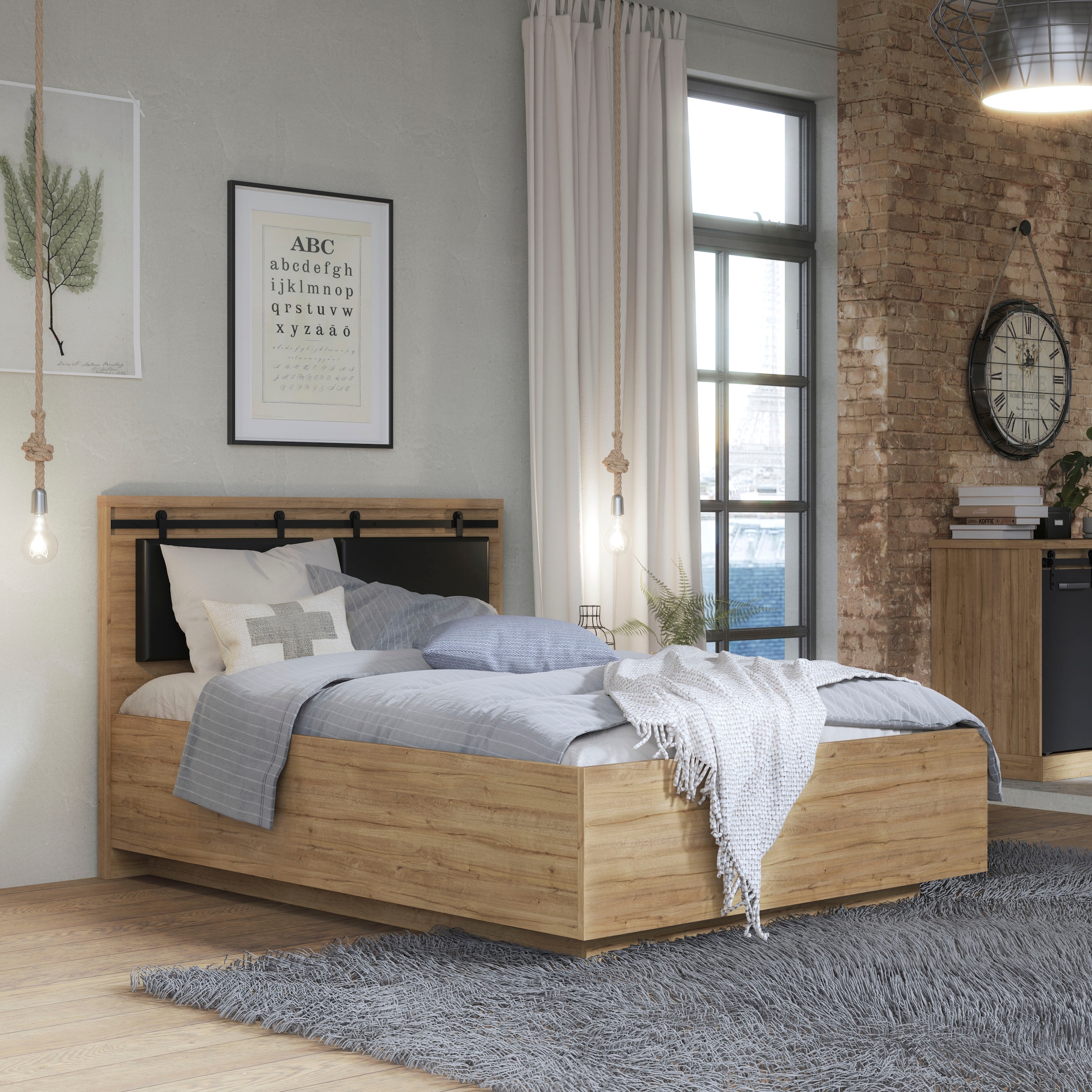 Forte Bettgestell »Belastbarkeit 240 KG in braun, Größe Liegefläche B/L: 140 cm x 190 cm