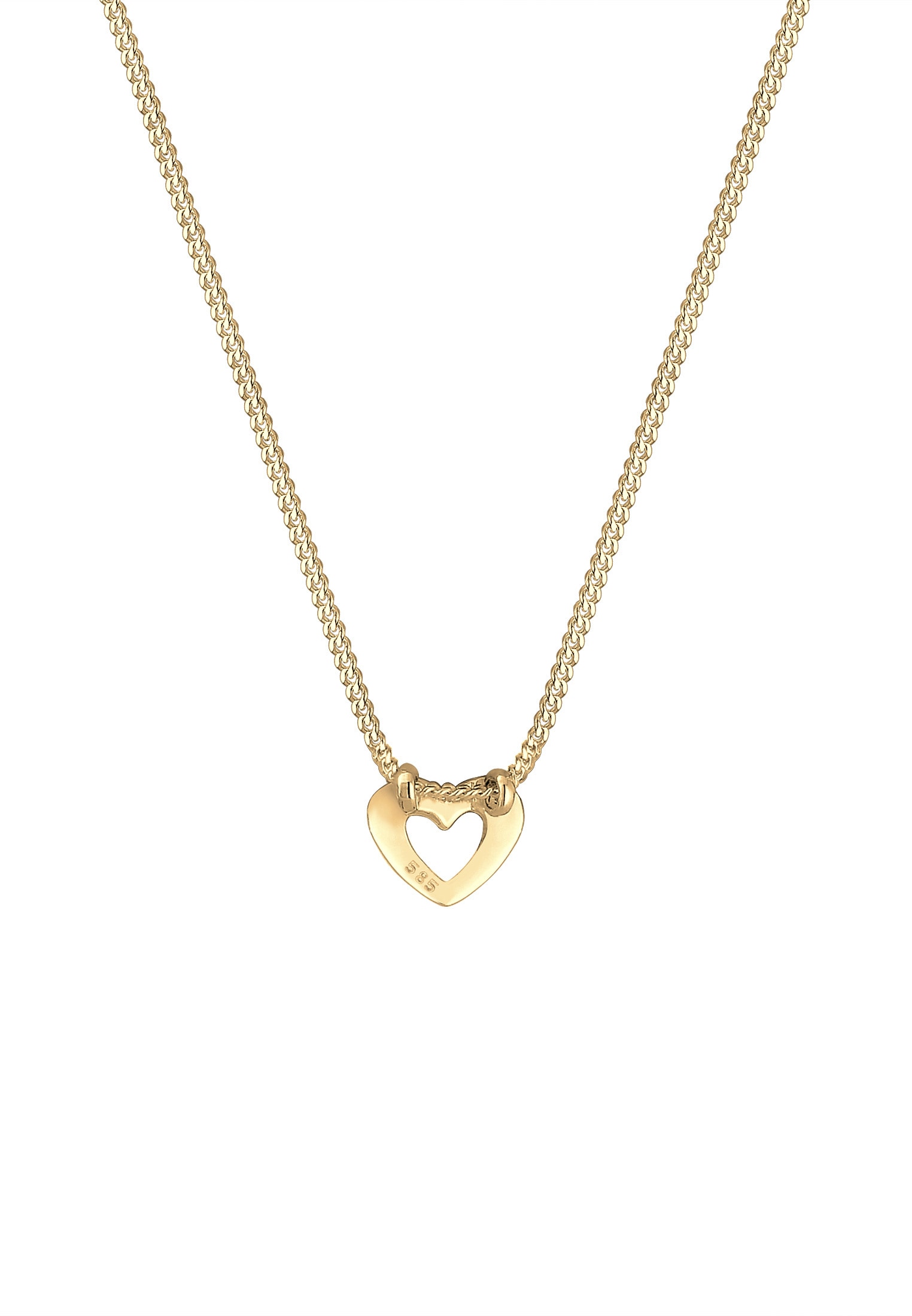Elli Premium Kette mit Anhänger »Halskette Anhänger Herz 585 Gelbgold«