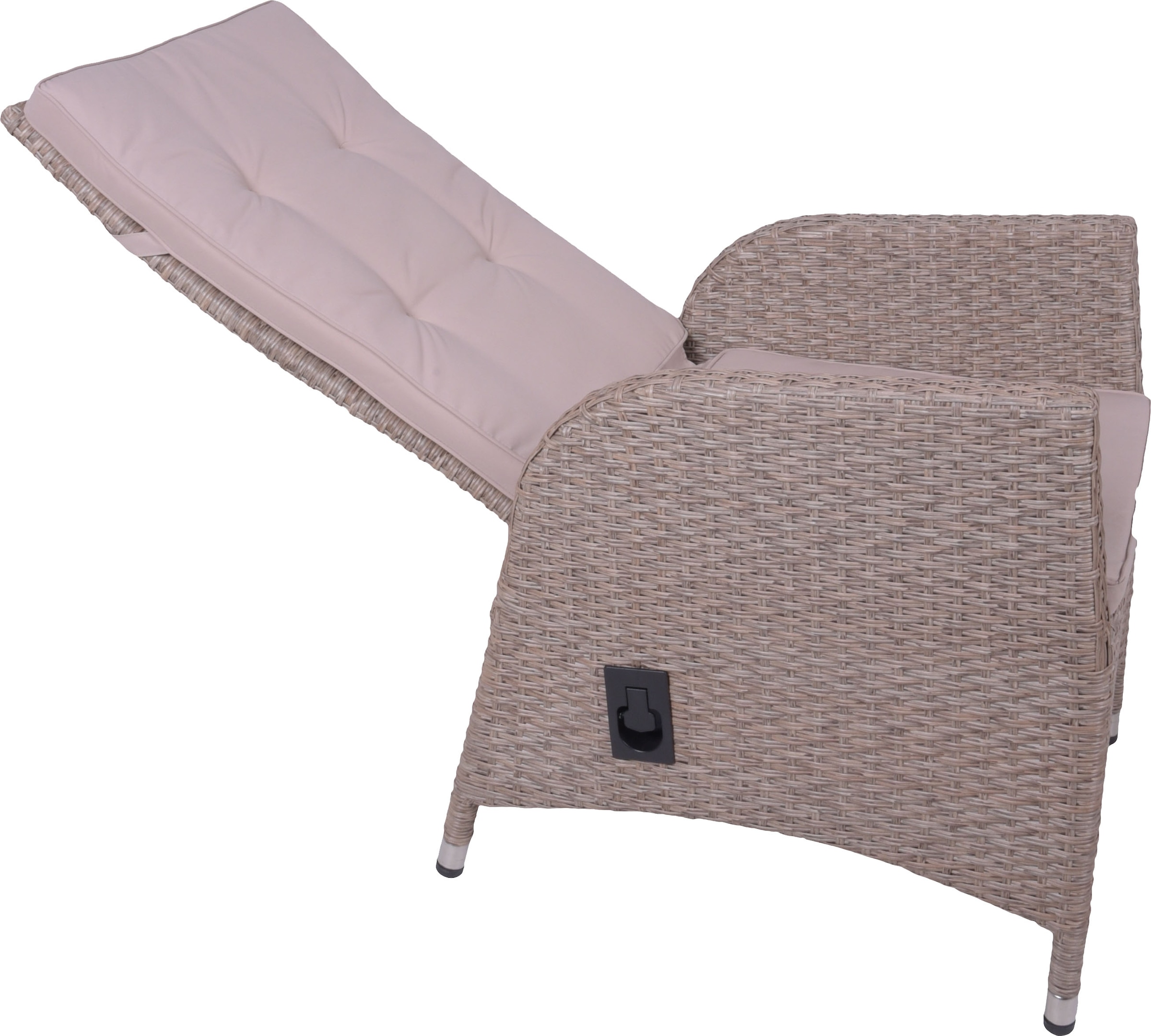 Garden Pleasure Garten-Essgruppe », Tischgruppe »BRAGA Set 03« , weidenbraun« Set, 5 Stk. tlg. 4 Sessel, mit Gasfedern, Tisch LxB: 180x90 cm, inkl Auflagen