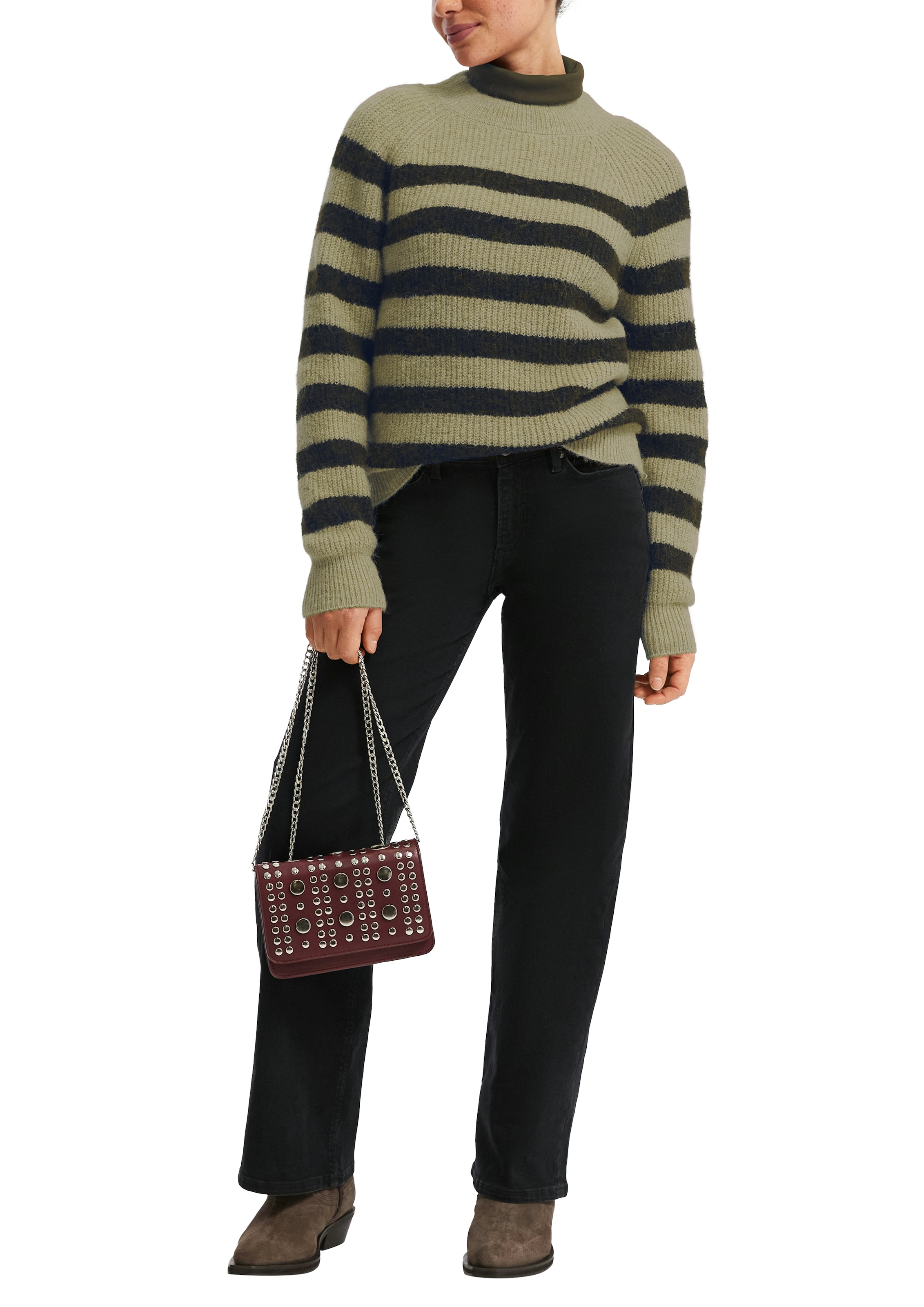 QS Strickpullover mit Stehkragen