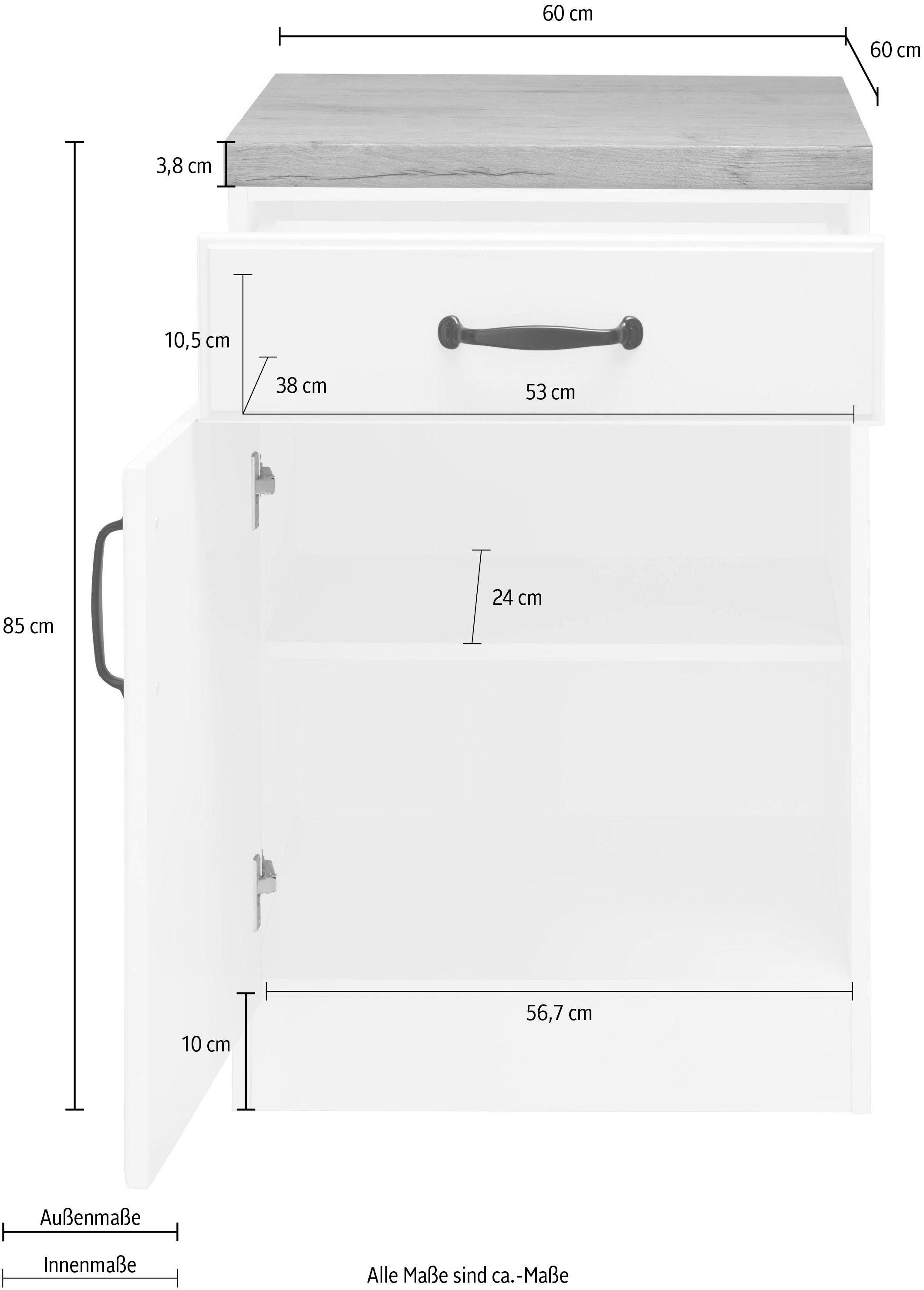 wiho Küchen Unterschrank OTTO breit mit Kassettenfront »Erla«, 60 bei cm kaufen
