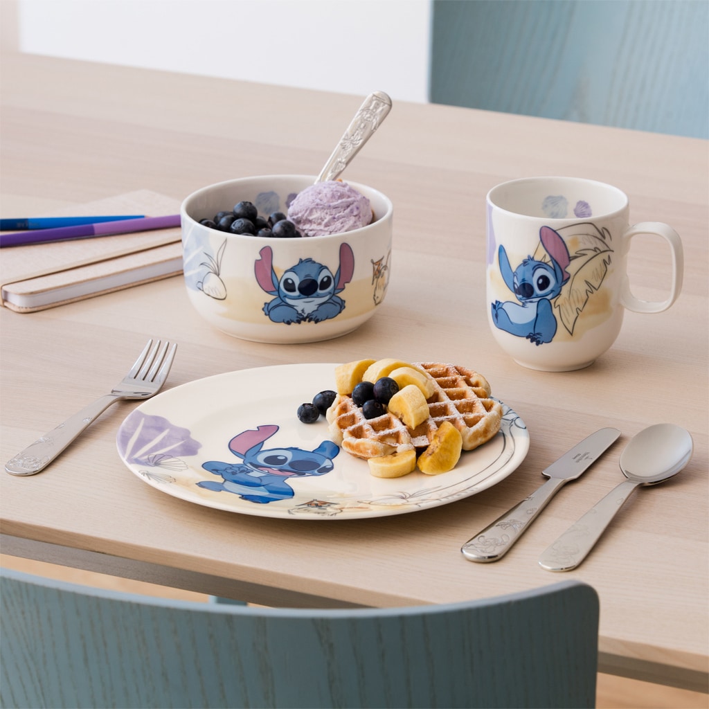 Villeroy & Boch Kindergeschirr-Set »Kindergeschirr-Set Disney Stitch 7er Set bunt« Spülmaschinenfest, Mikrowellensicher