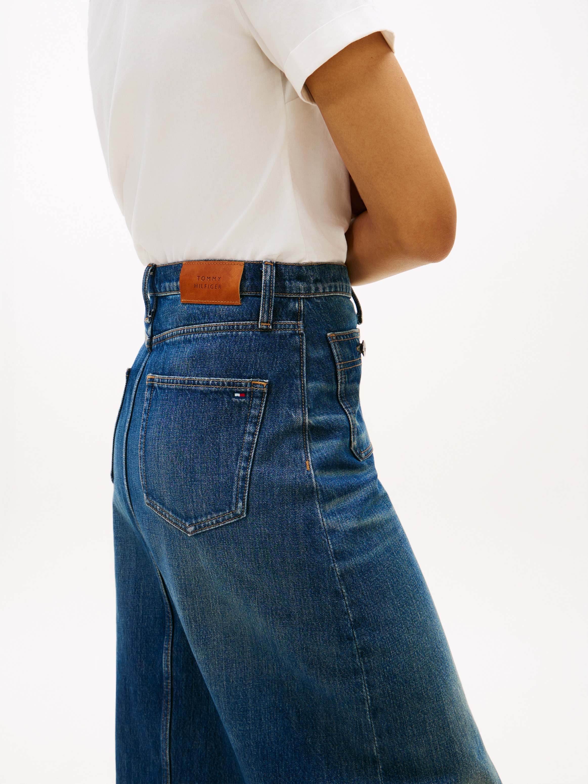 Tommy Hilfiger Jeansrock »DNM NATE MIDI STRAIGHT SKIRT HW« mit hohem Bund