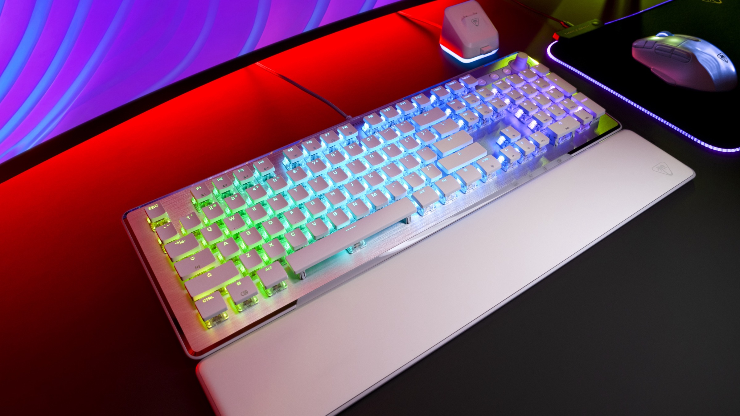 Turtle Beach Gaming-Tastatur »Vulcan II, Linear«, (Lautstärkeregler-Funktionstasten-Profil-Speicher-Ziffernblock-verstellbare Füße-Handgelenkauflage), Linear