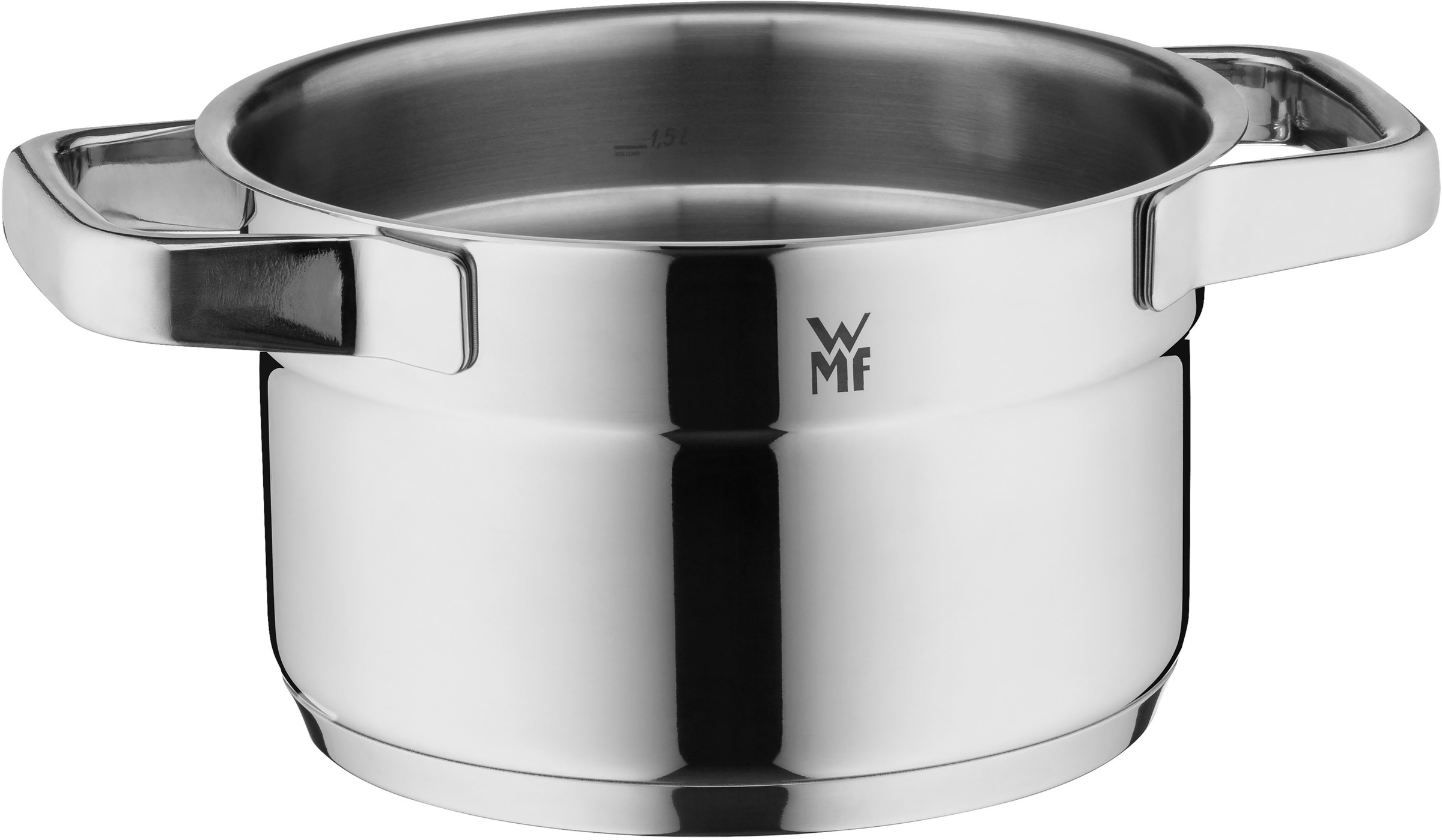 WMF Kochtopf »Compact Cuisine«, Cromargan® Edelstahl Rostfrei 18/10, (2 tlg.), wärmeduzierende Hohlgriffe, Innenskalierung, Schüttrand