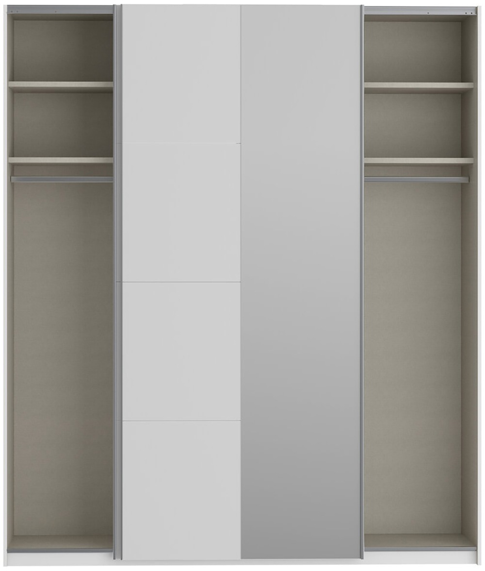 FORTE Schwebetürenschrank »Fittio. Made in Europe, 2 Schiebetüren, modernes Design«, Höhe 2,35 mtr, stehende Montage, Spiegel