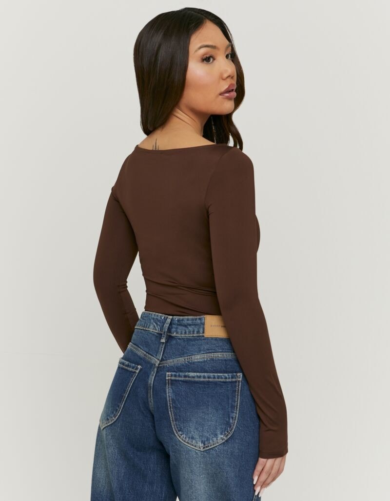 Tally Weijl Langarmbody »SBOPABOTIC« Materialmix, figurbetont