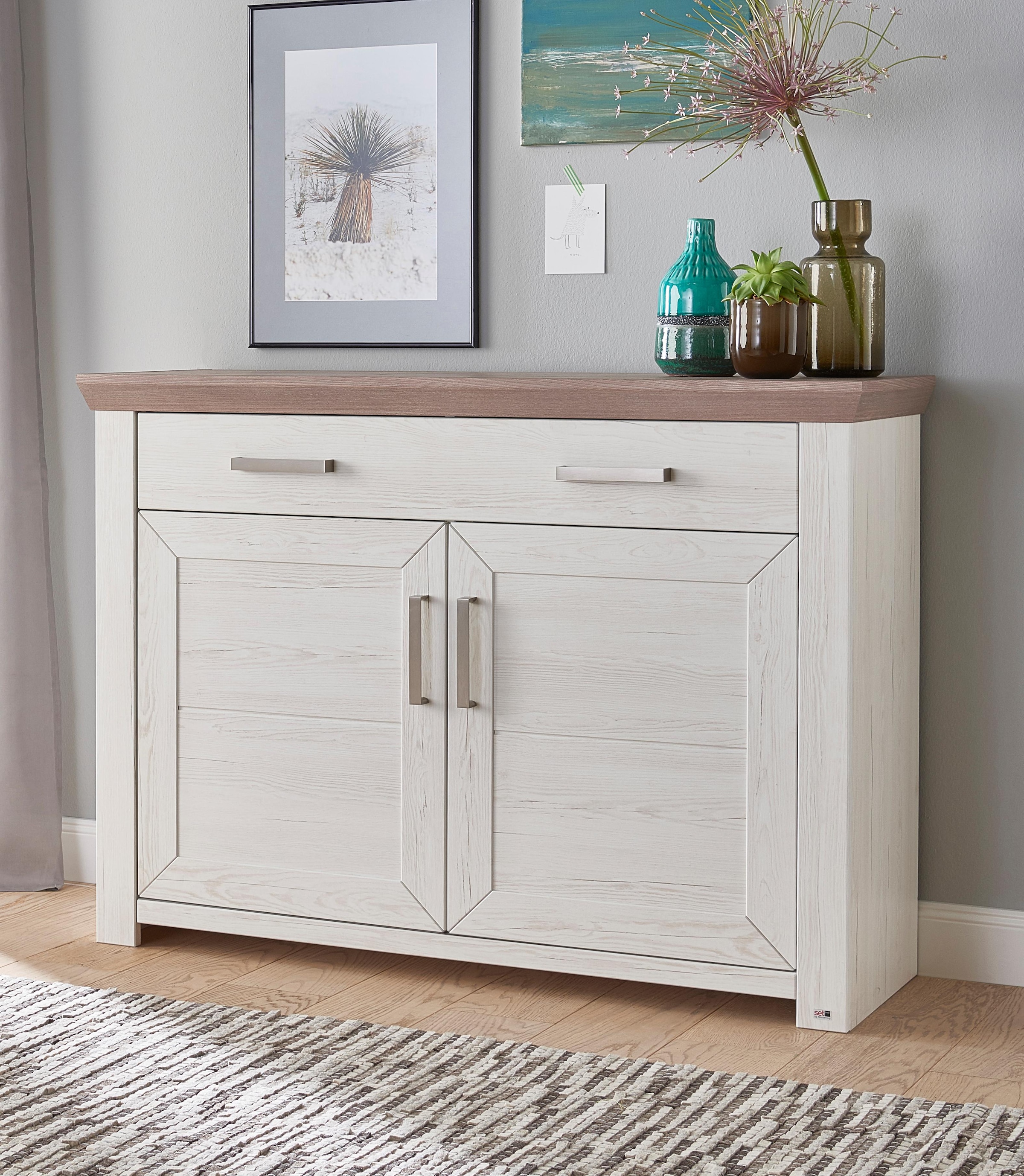 Sideboard »York«, Typ 53, in 3 Farbvarianten erhältlich, Landhausstil, Maße 129 x 95 cm