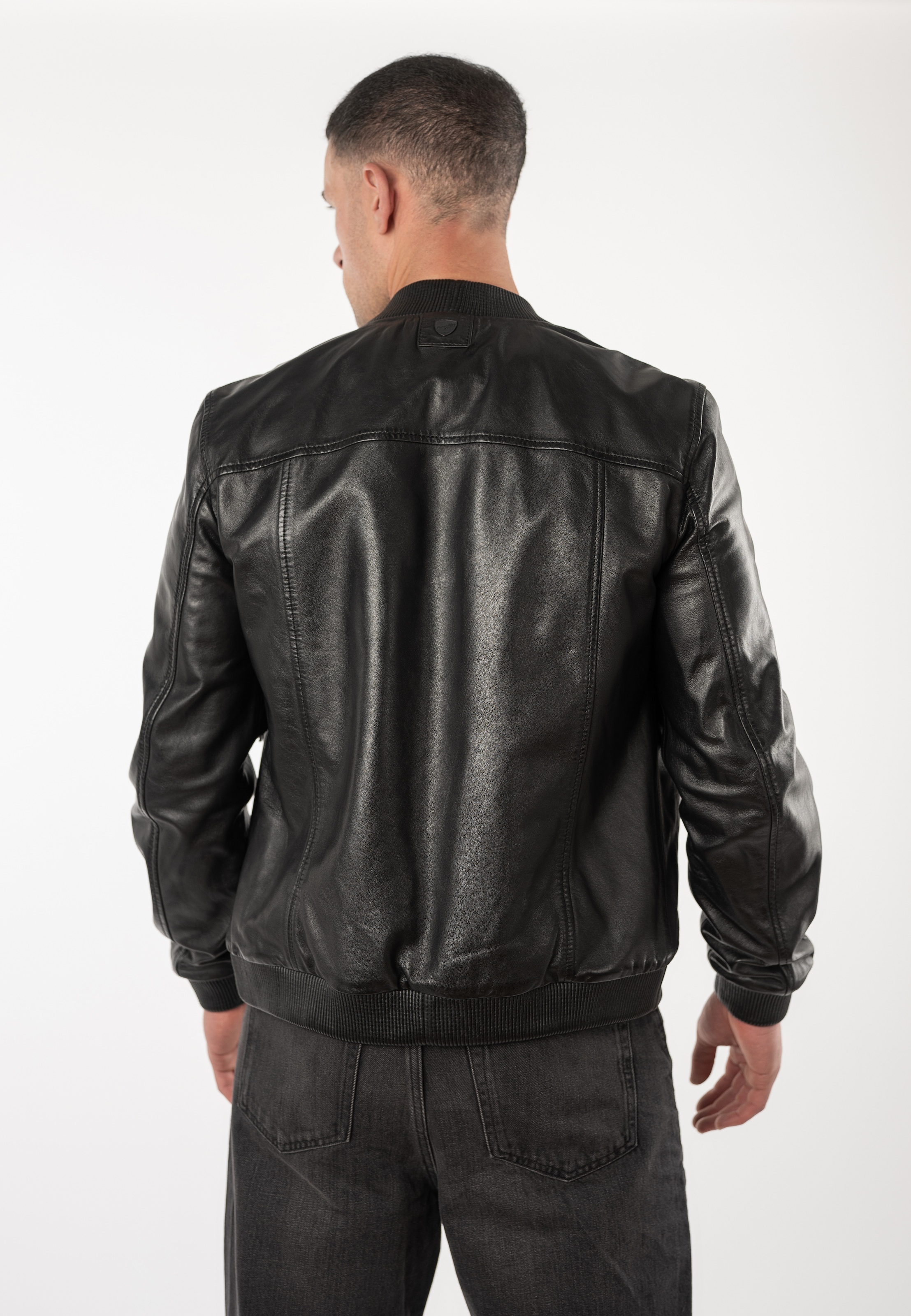 Mauritius Lederjacke »MMGlashy« Blouson mit gerippten Details