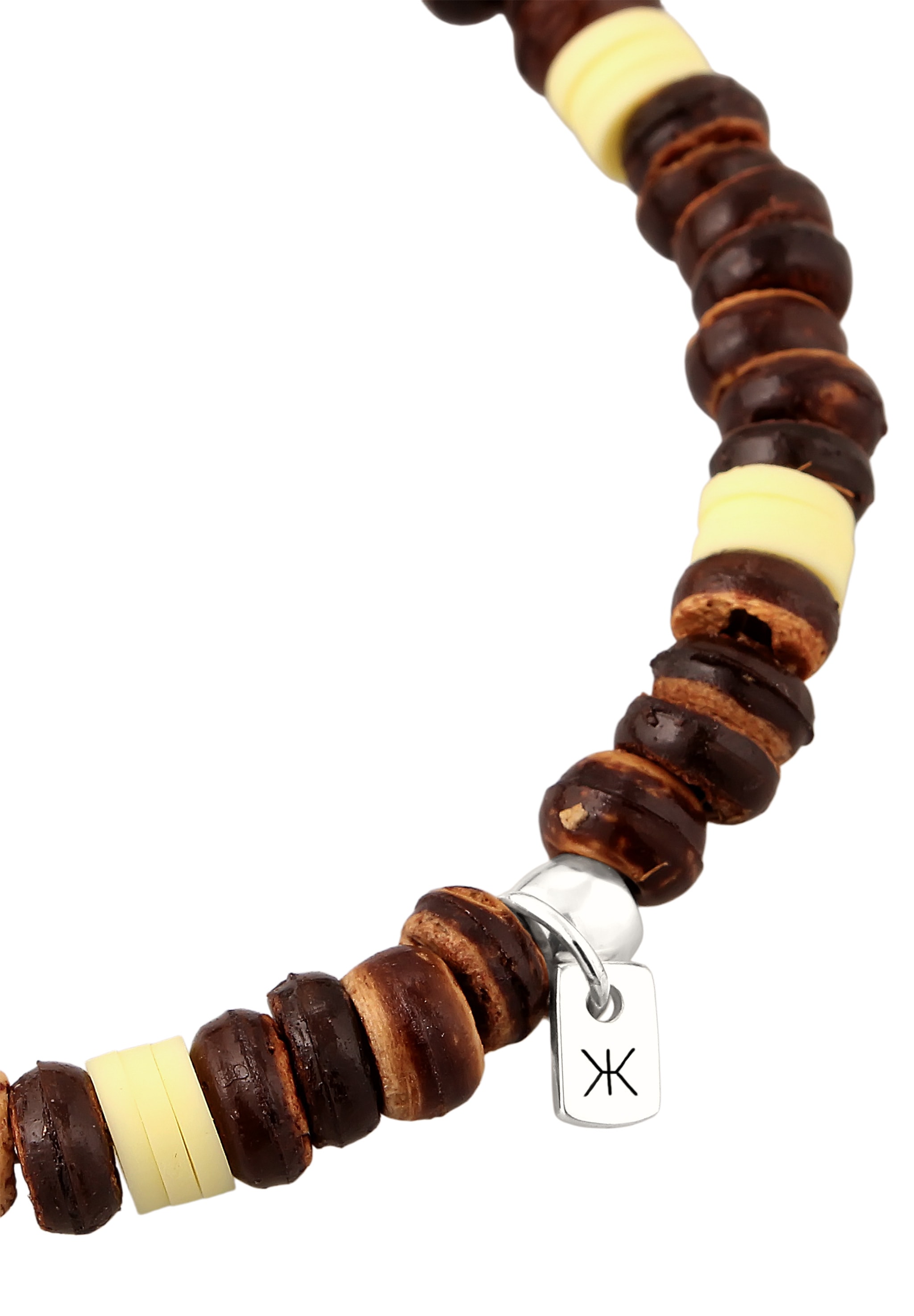 Kuzzoi Armkette »Armband Kokosnuss Perlen Braun 925 Sterling Silber«