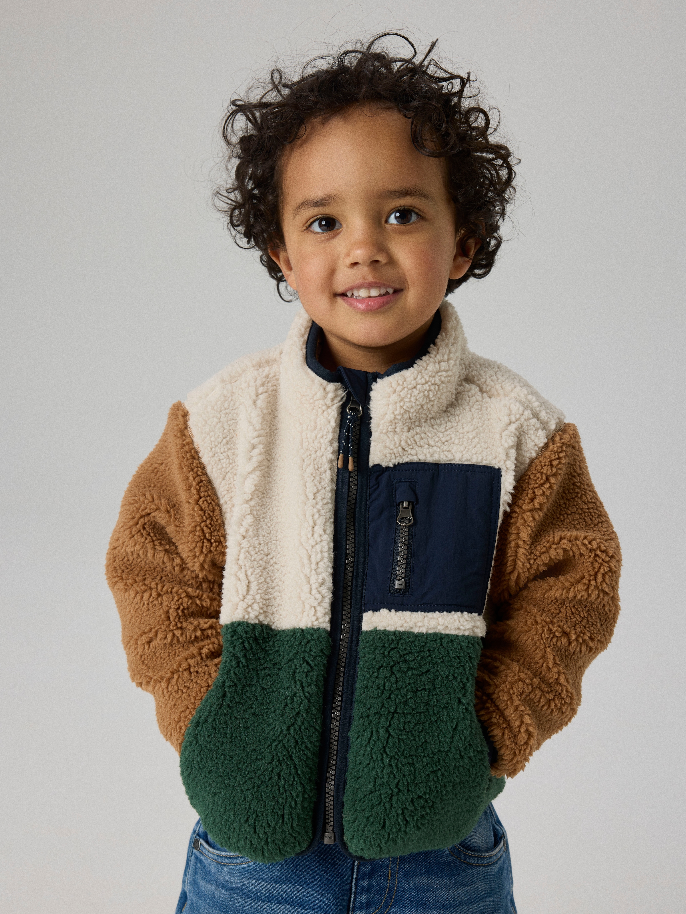 Name It Plüschjacke »NMMMACEY TEDDY JACKET BLOCK NOOS« Kunstfaser