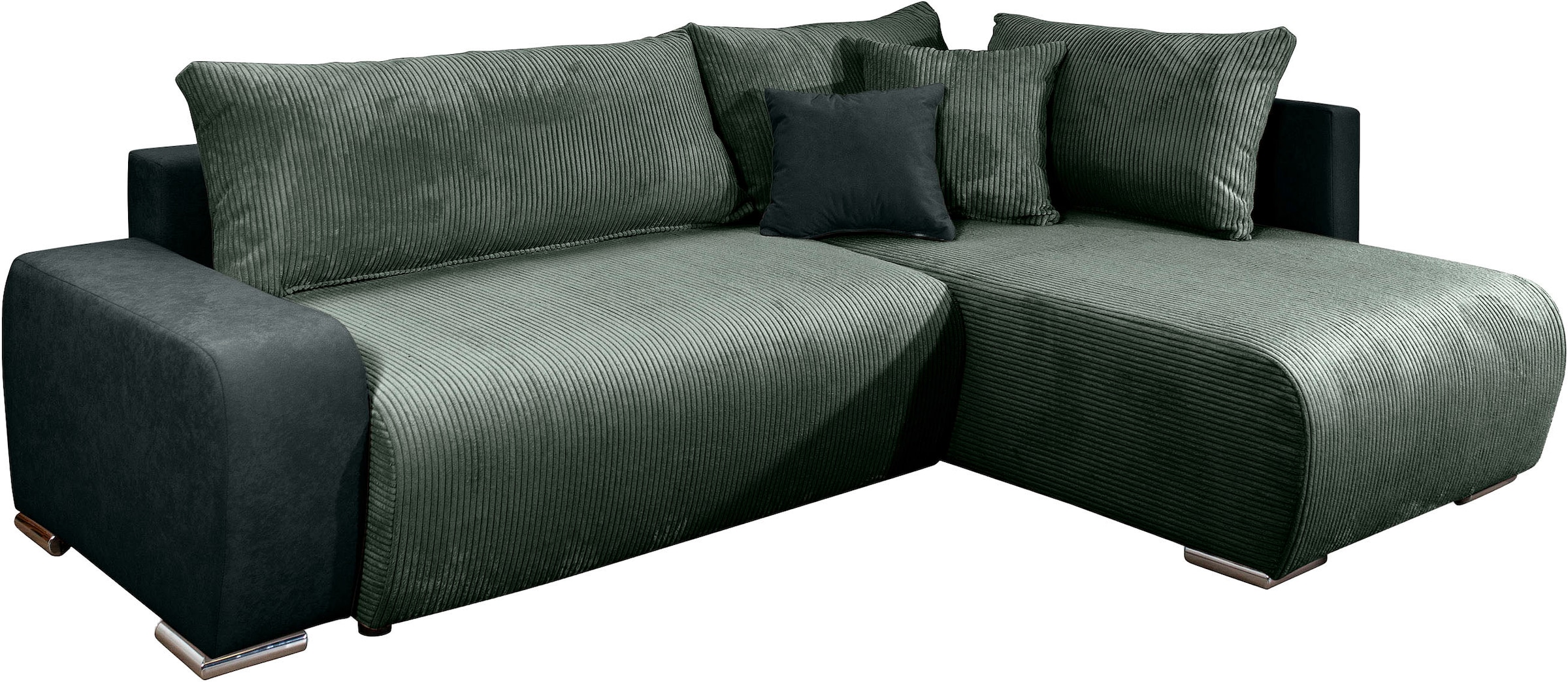 COLLECTION AB Ecksofa »Poppy L-Form, B: 227 cm« Schlaffunktion, Bettkasten & 1 Zierkissen