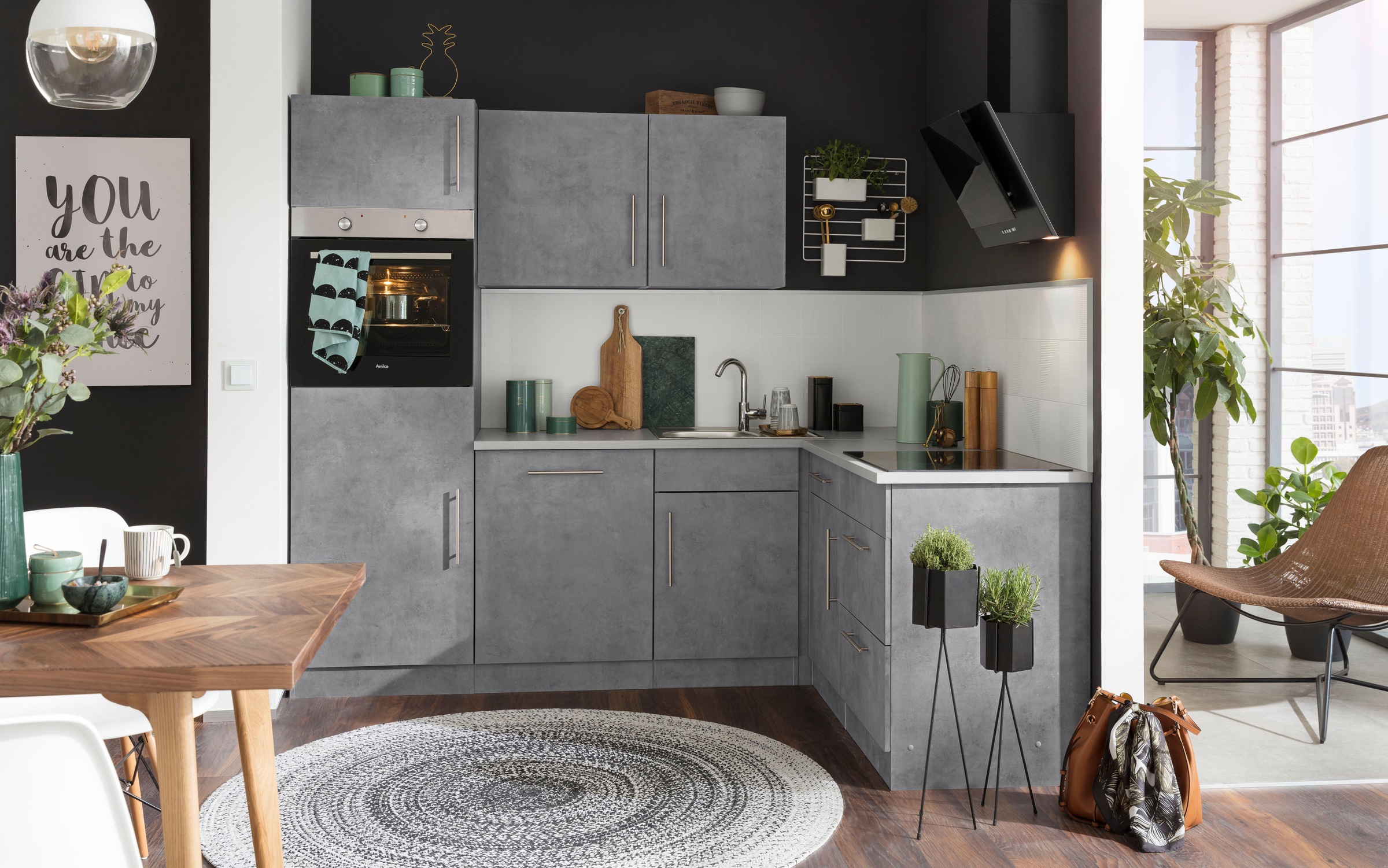 wiho Küchen Winkelküche »Cali«, Stellbreite 230 im E-Geräten, x mit Online 170 cm OTTO Shop