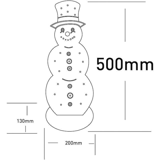 näve LED Dekoobjekt »Snowy, Weihnachtsdeko aus Holz«, Schneemann aus Holz, Höhe  ca. 50 cm, Batteriebetrieb bestellen online bei OTTO