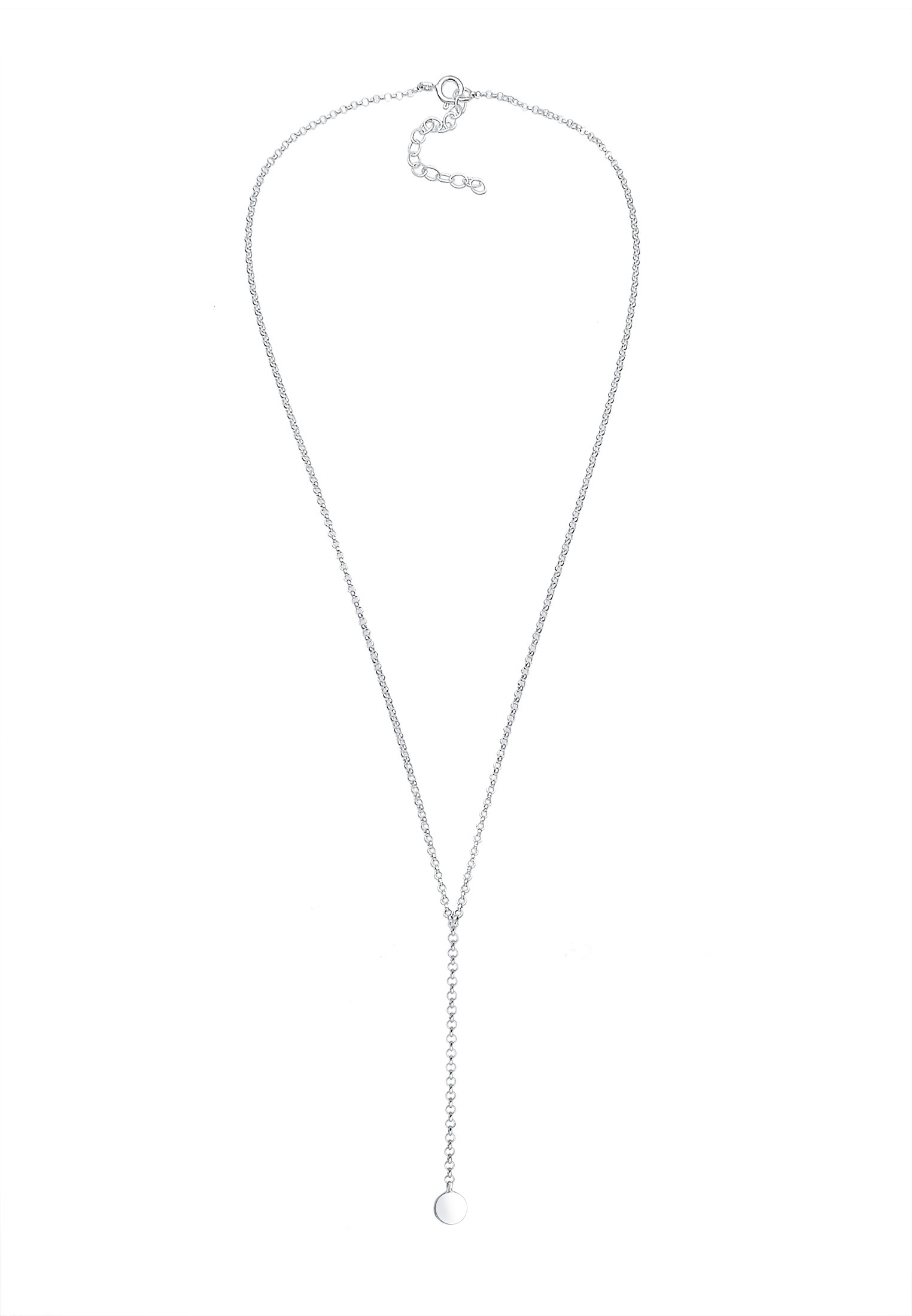 Elli Y-Kette »Halskette Choker Y-kette glänzend mit Plättchen 925 Silber«
