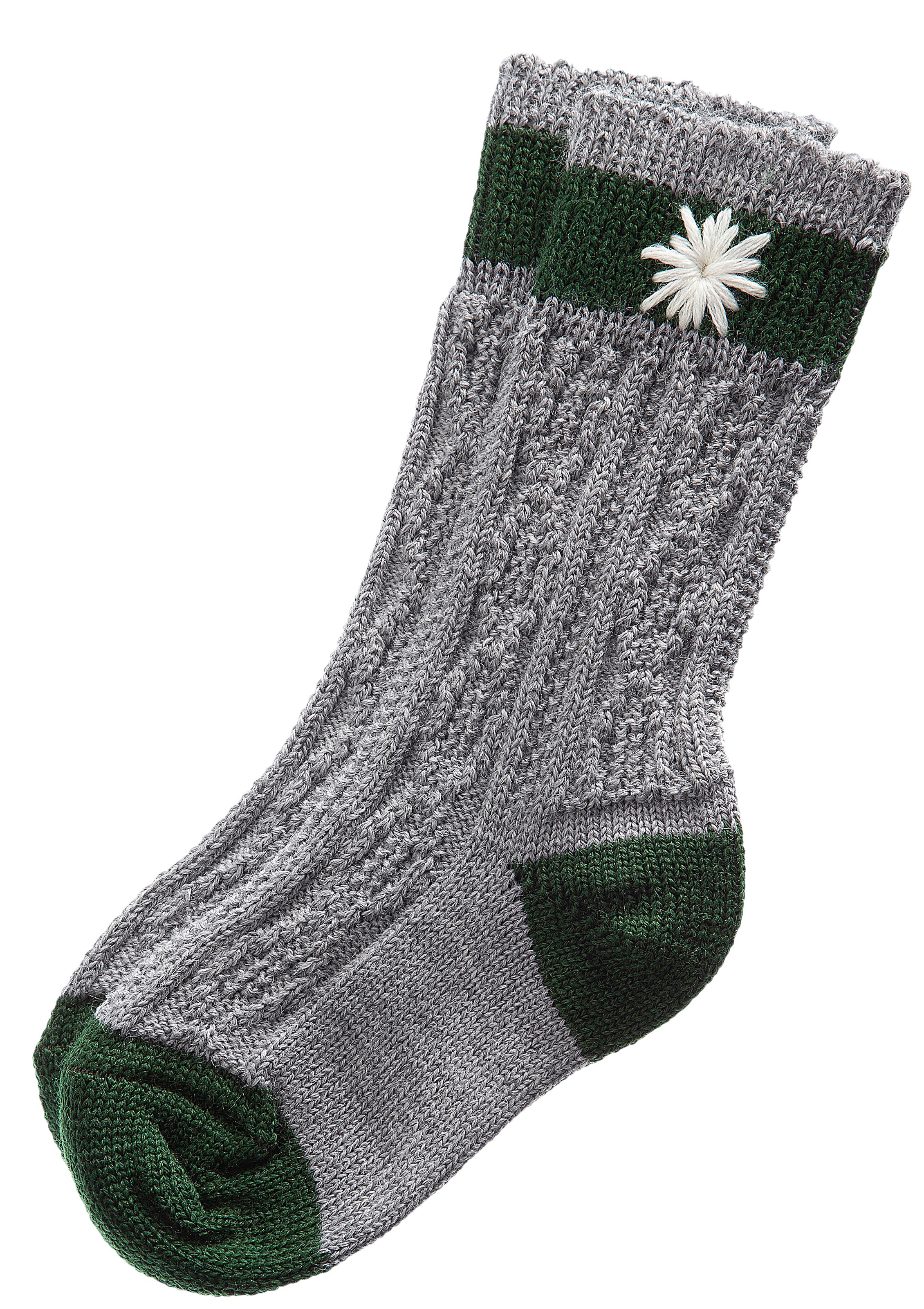 Lusana Trachtensocken, mit gesticktem Edelweiß