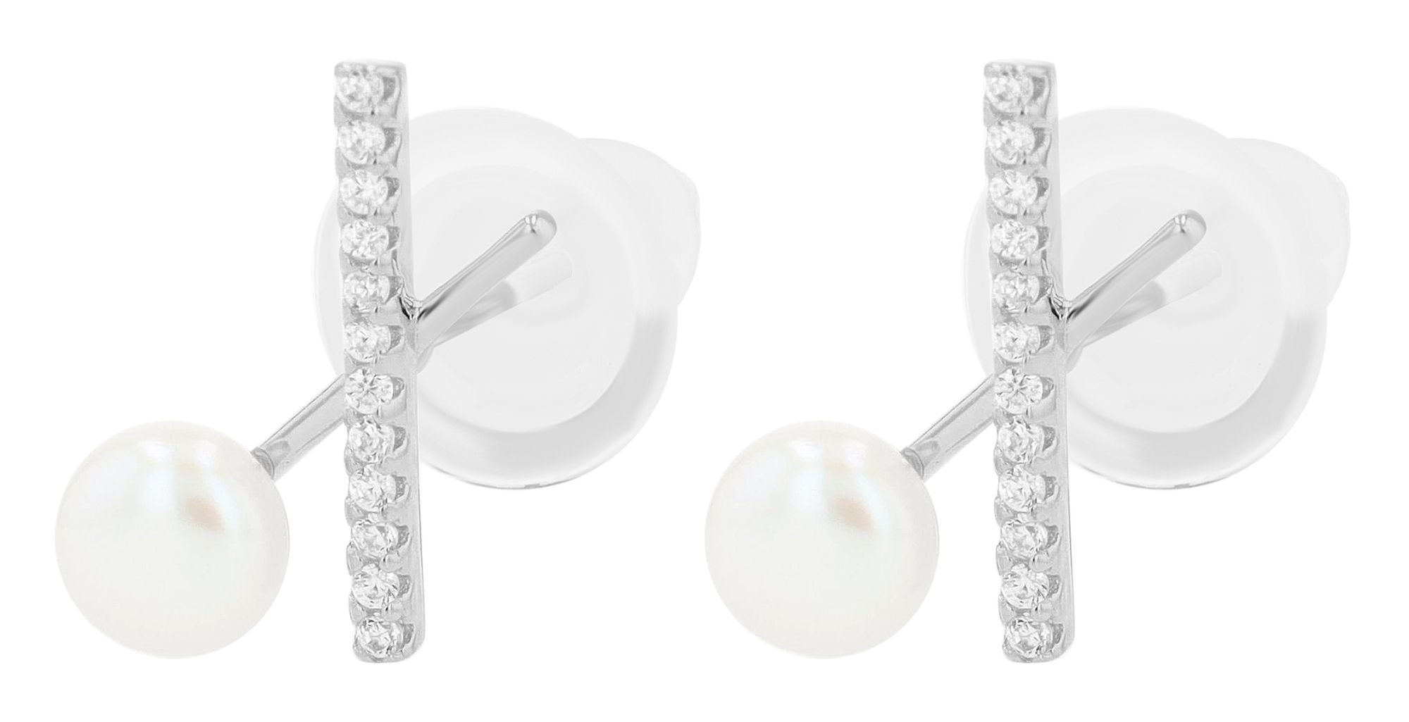 Adelia´s Paar Ohrstecker »Damen Ohrringe ¿ Ohrstecker aus 925 Silber mit Süßwasserperle«