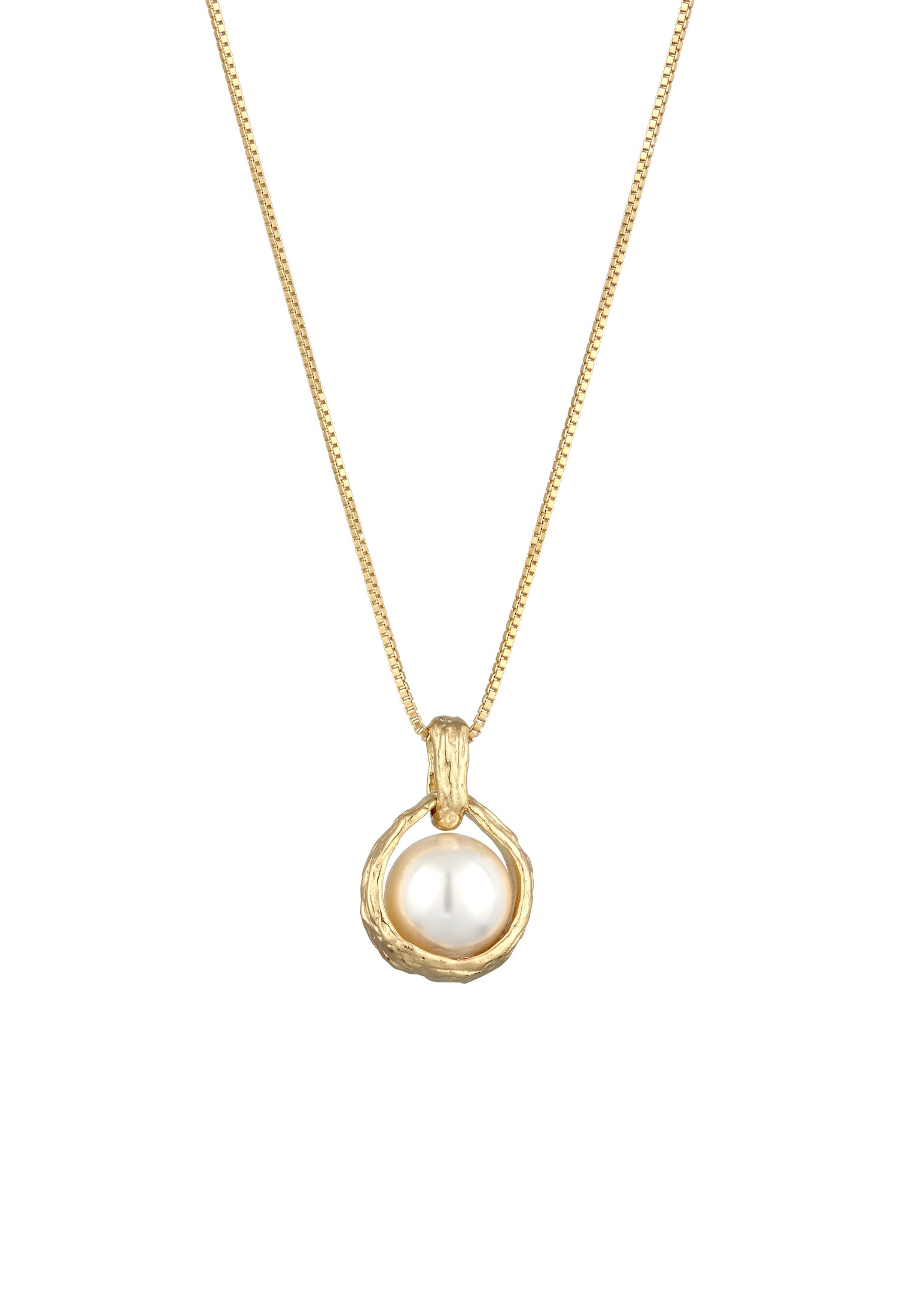 Elli Premium Kette mit Anhänger »Halskette Anhänger Muschelkernperle Vintage Style 925 Sterling Silber«