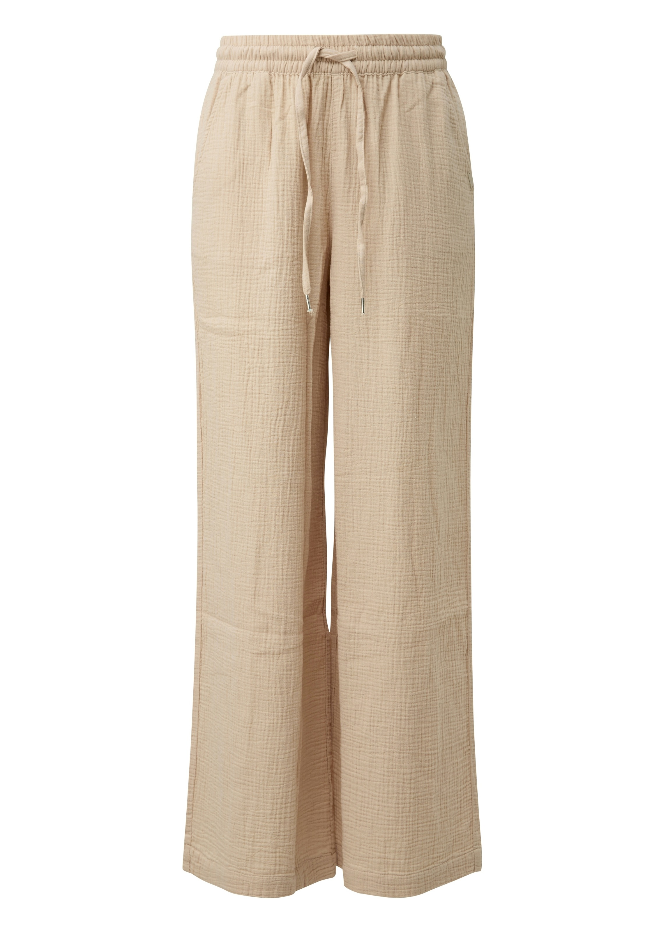 QS Stoffhose  mit Gummizug und weitem Bein
