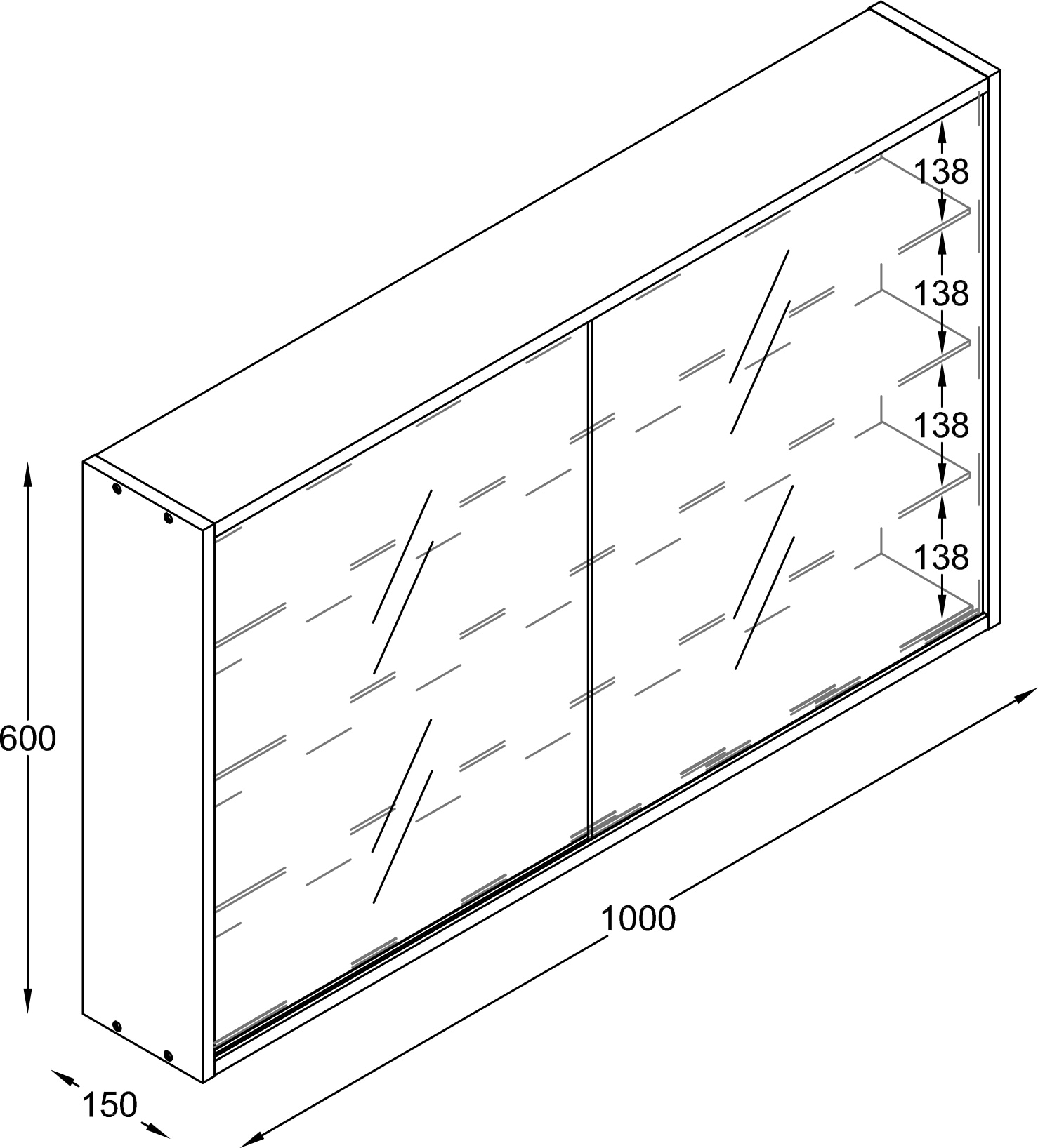 VCM Wandregal »Hängevitrine Wandvitrine Sammel Deko Drivalo XL«