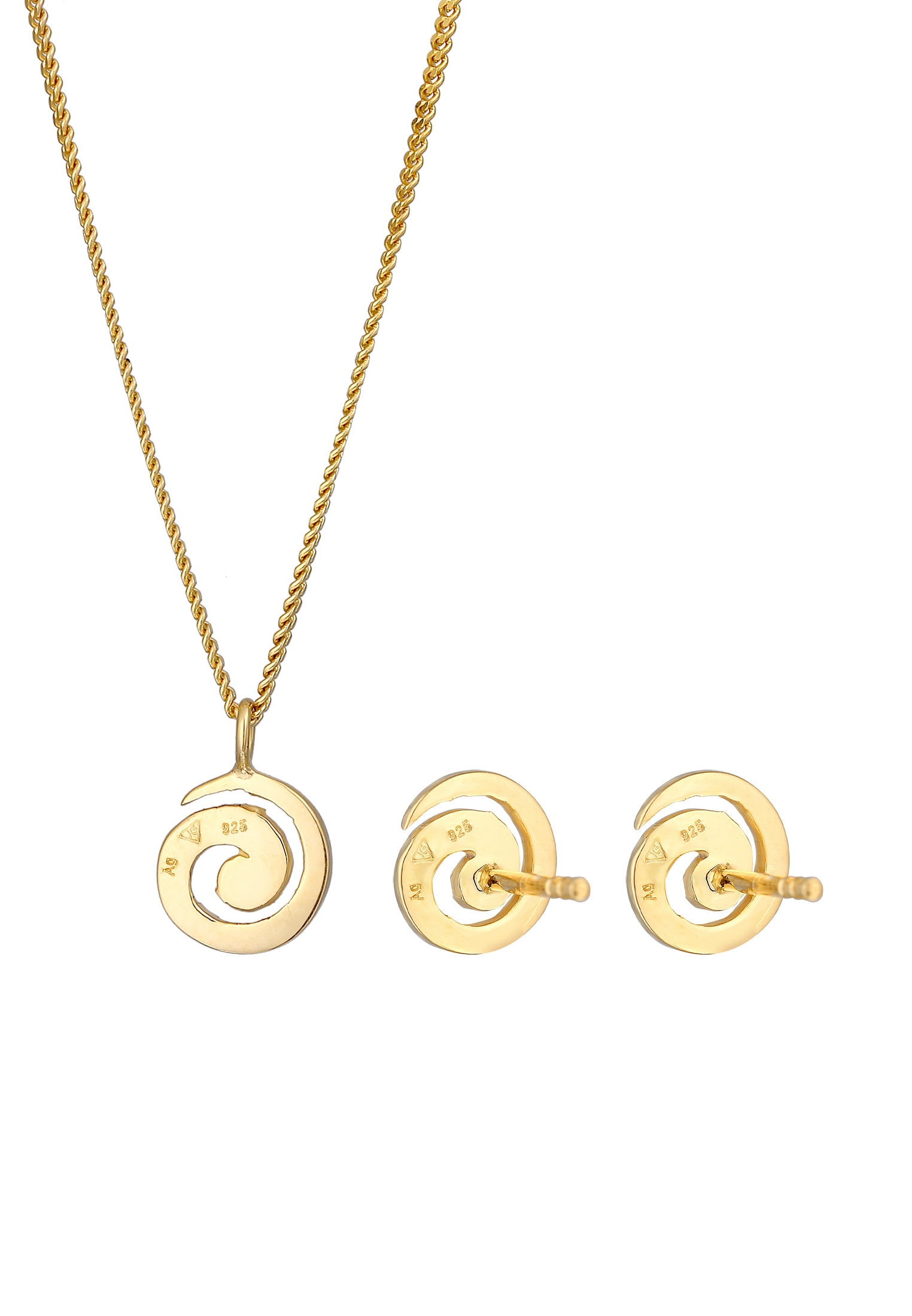 Elli Ohrring und Ketten Set »Schmuckset Spirale Verspielt Basic Set 925 Silber«