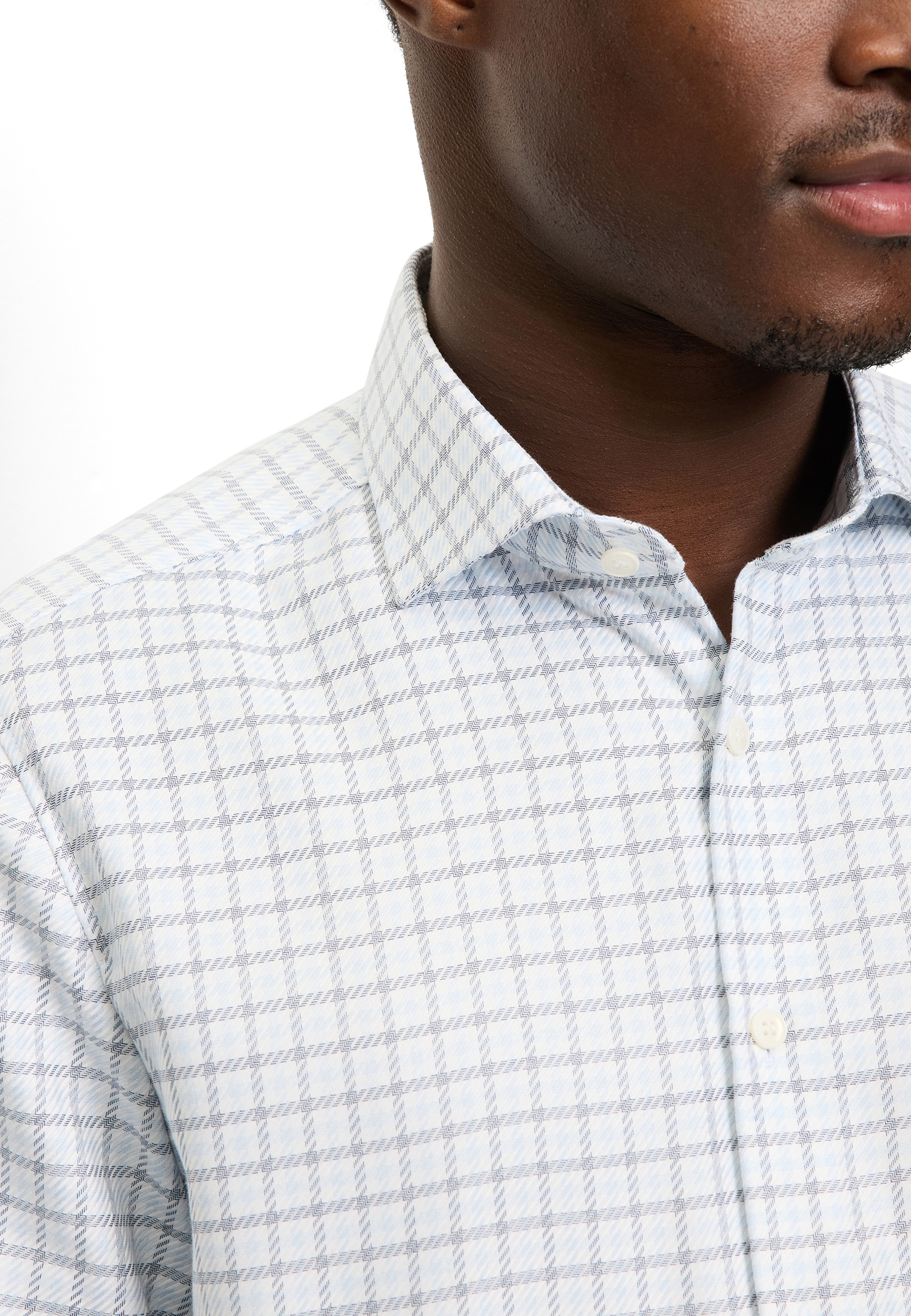 OLYMP Langarmhemd »Level Five« Businesshemd, body fit, Royal Kentkragen, Karomuster