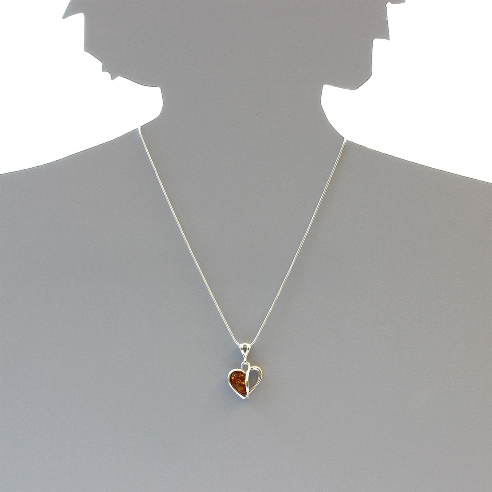 OSTSEE-SCHMUCK Kette mit Anhänger »- Herz - Silber 925/000 - Bernstein«